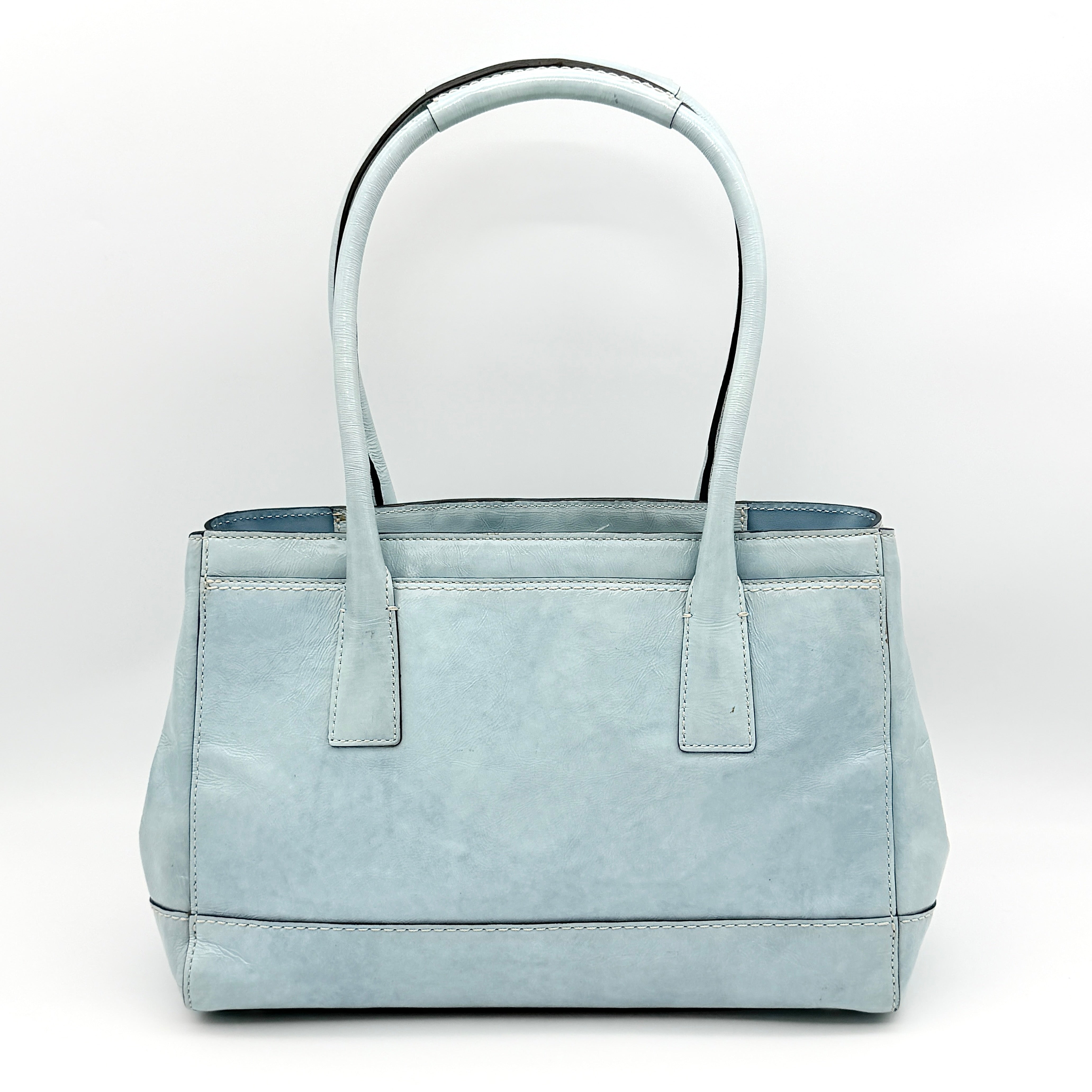 Coach Madeline Turnlock Handbag Baby Blue
