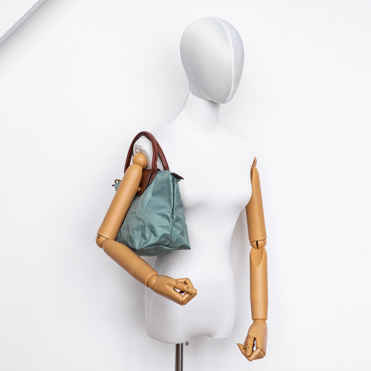 Longchamp Le Pliage Original Handbag Light Green/Brown