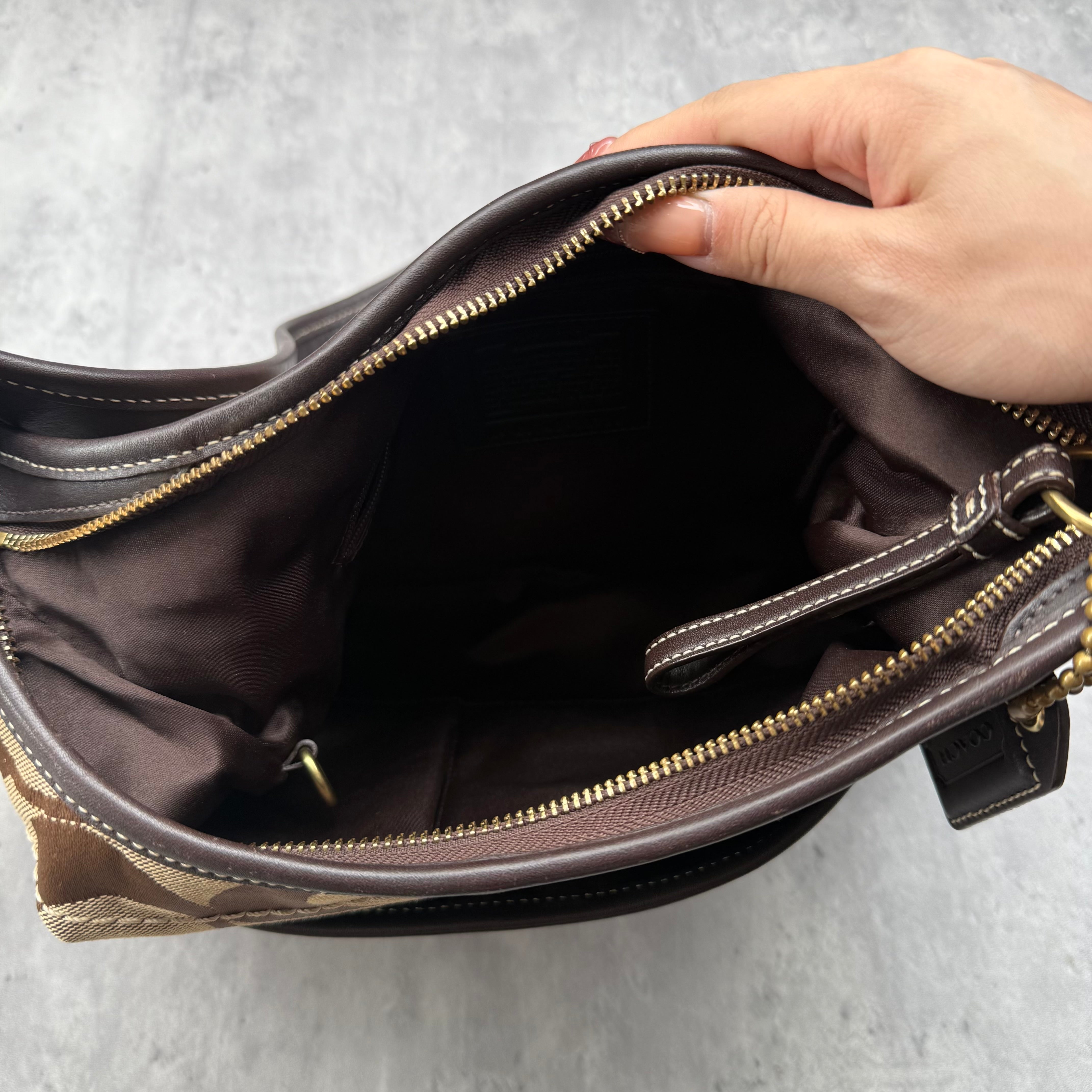 Coach Signature Ergo Hobo Crossbody Bag Beige/Brown