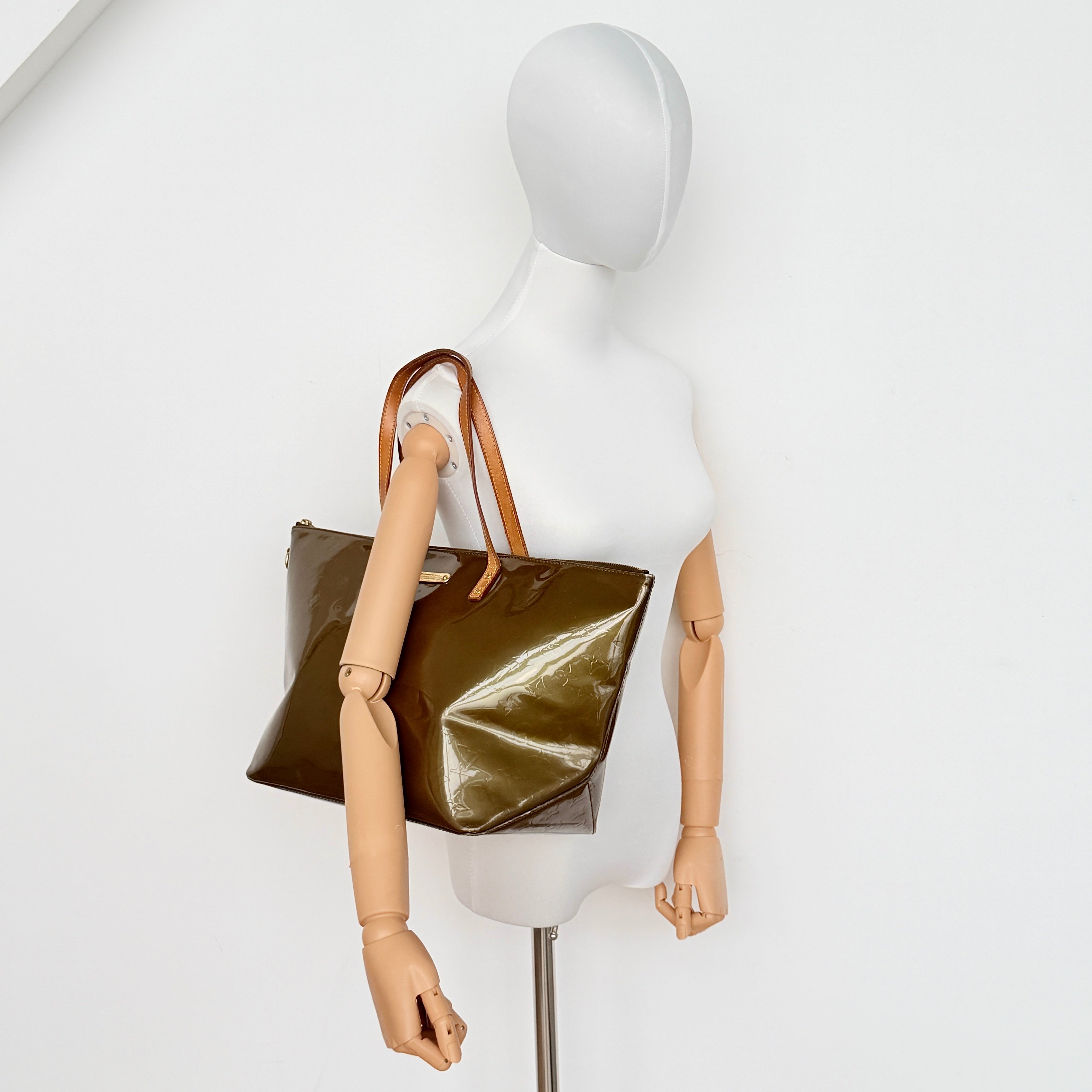 Louis Vuitton Monogram Vernis Bellevue GM Tote Bag Olive Green