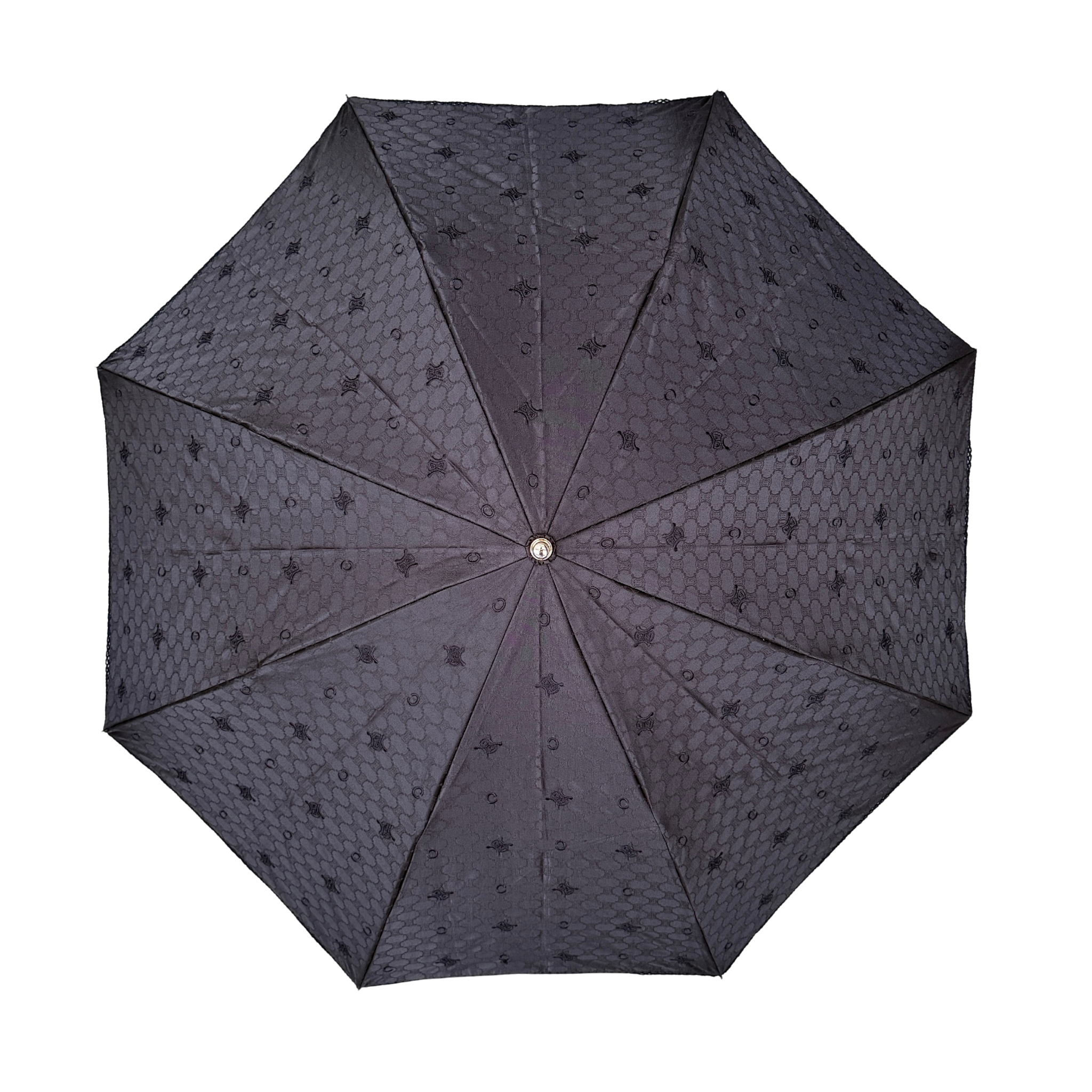 Celine Triomphe Monogram Umbrella Black