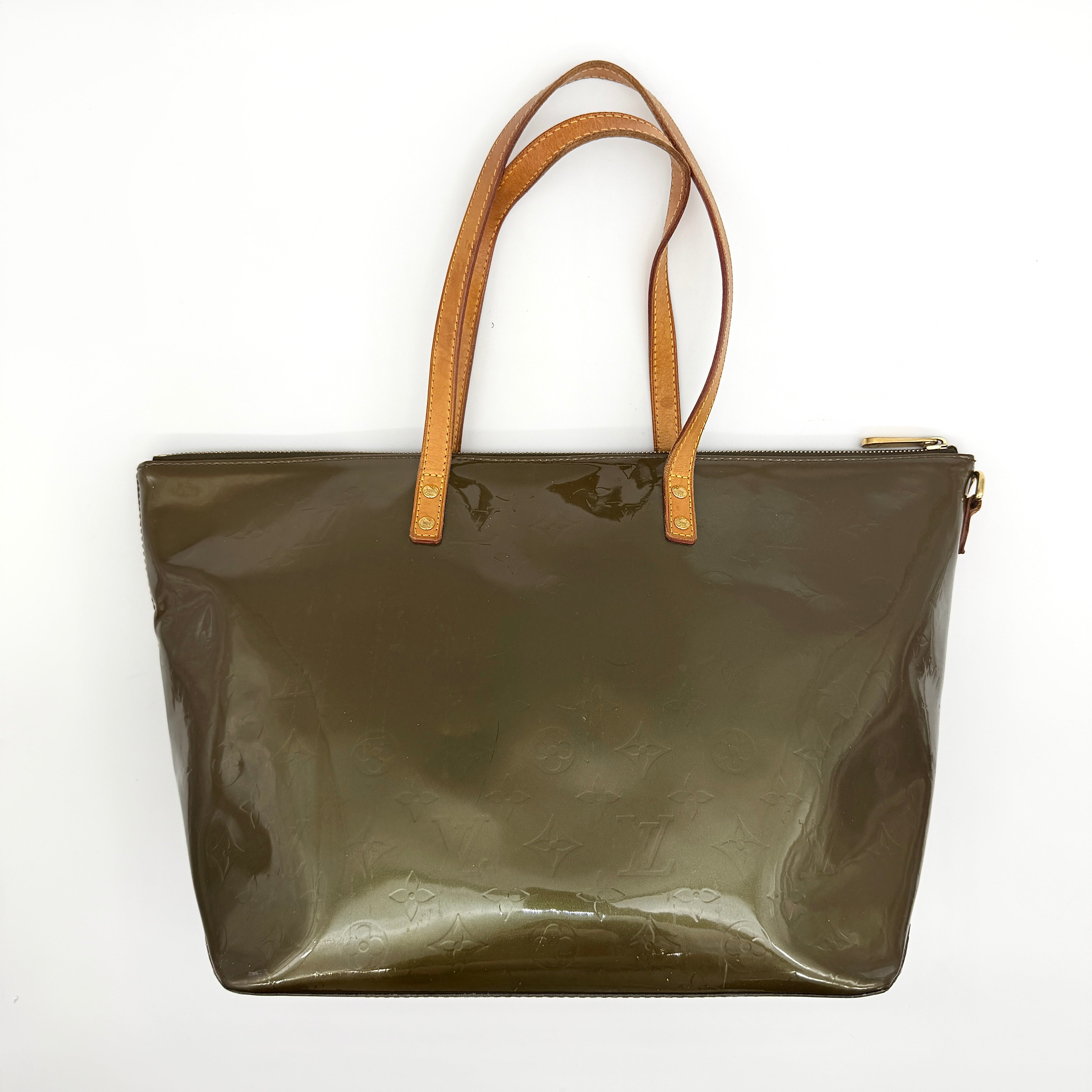 Louis Vuitton Monogram Vernis Bellevue GM Tote Bag Olive Green