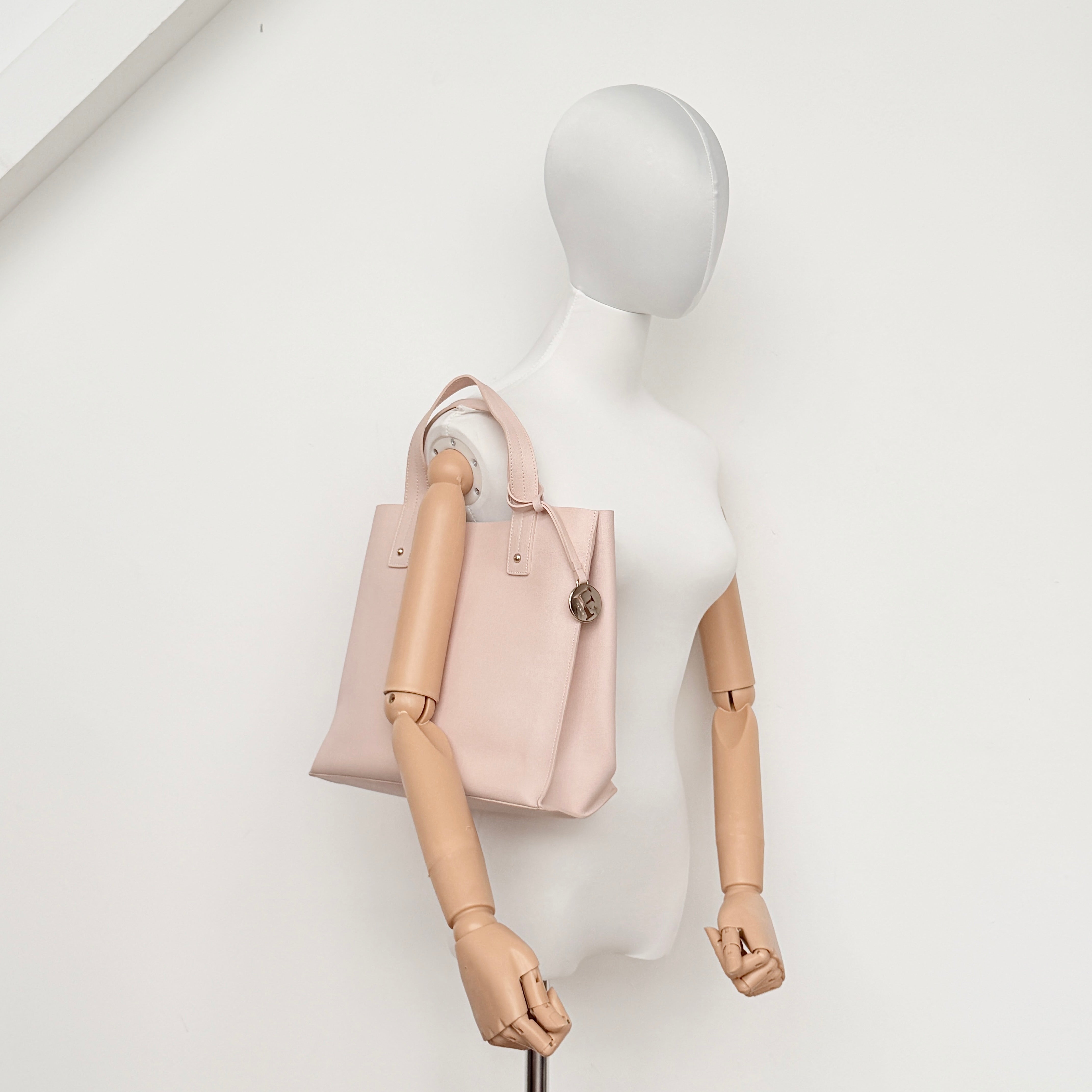 Furla Musa Leather Tote Bag Powder Pink