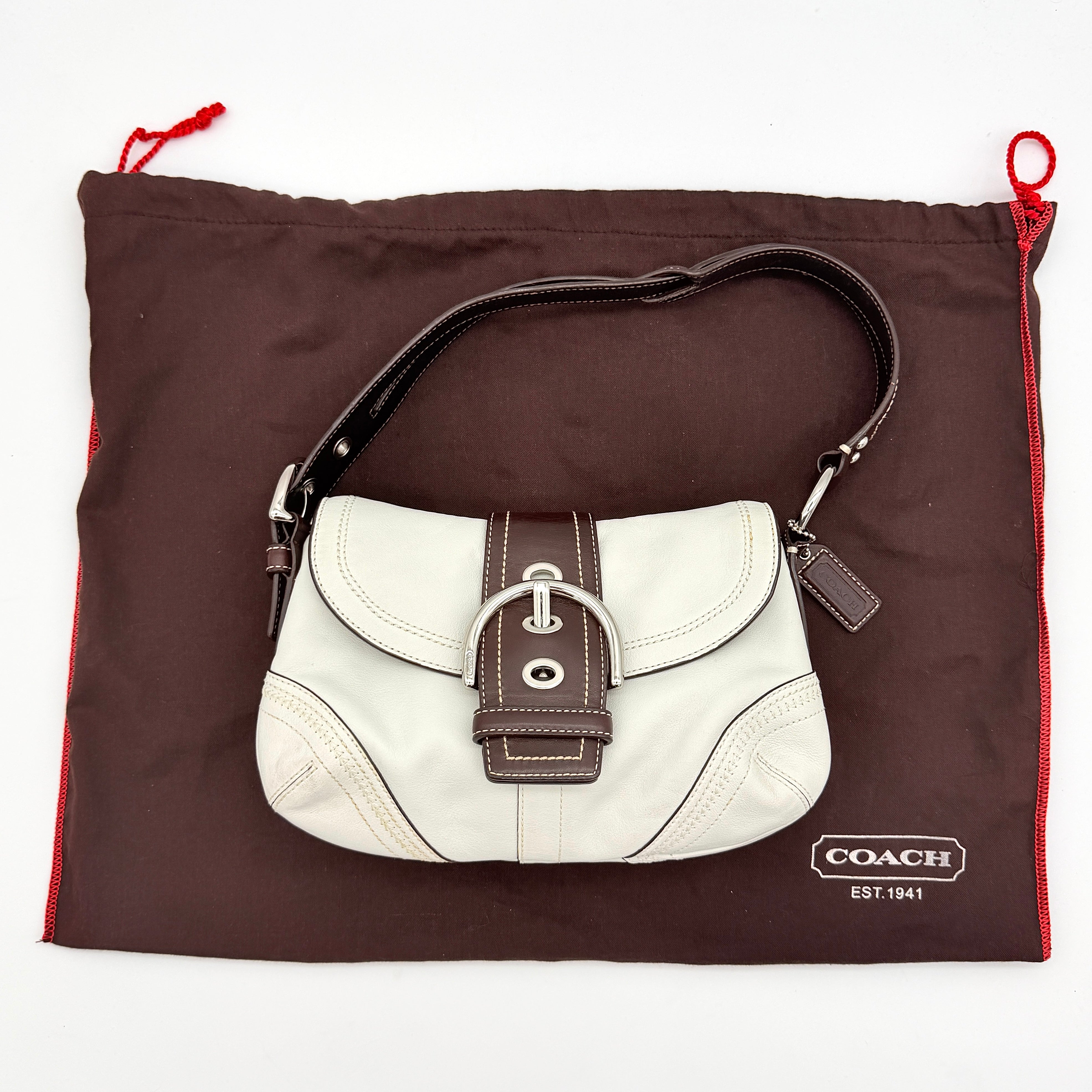 Coach Y2K Signature Soho Buckle Shoulder Bag Ivory/Brown