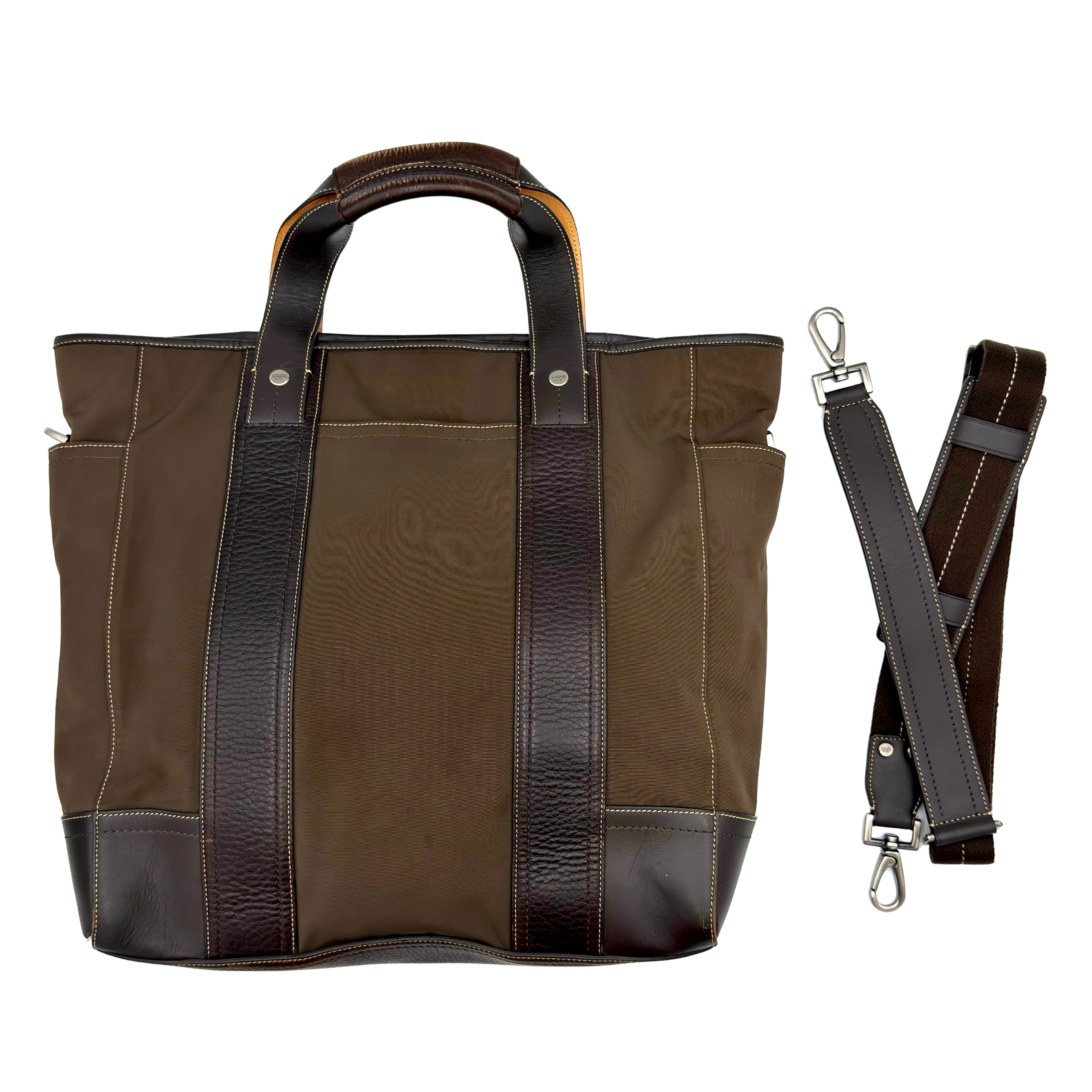 Coach 2Way Nylon Tote Bag Brown