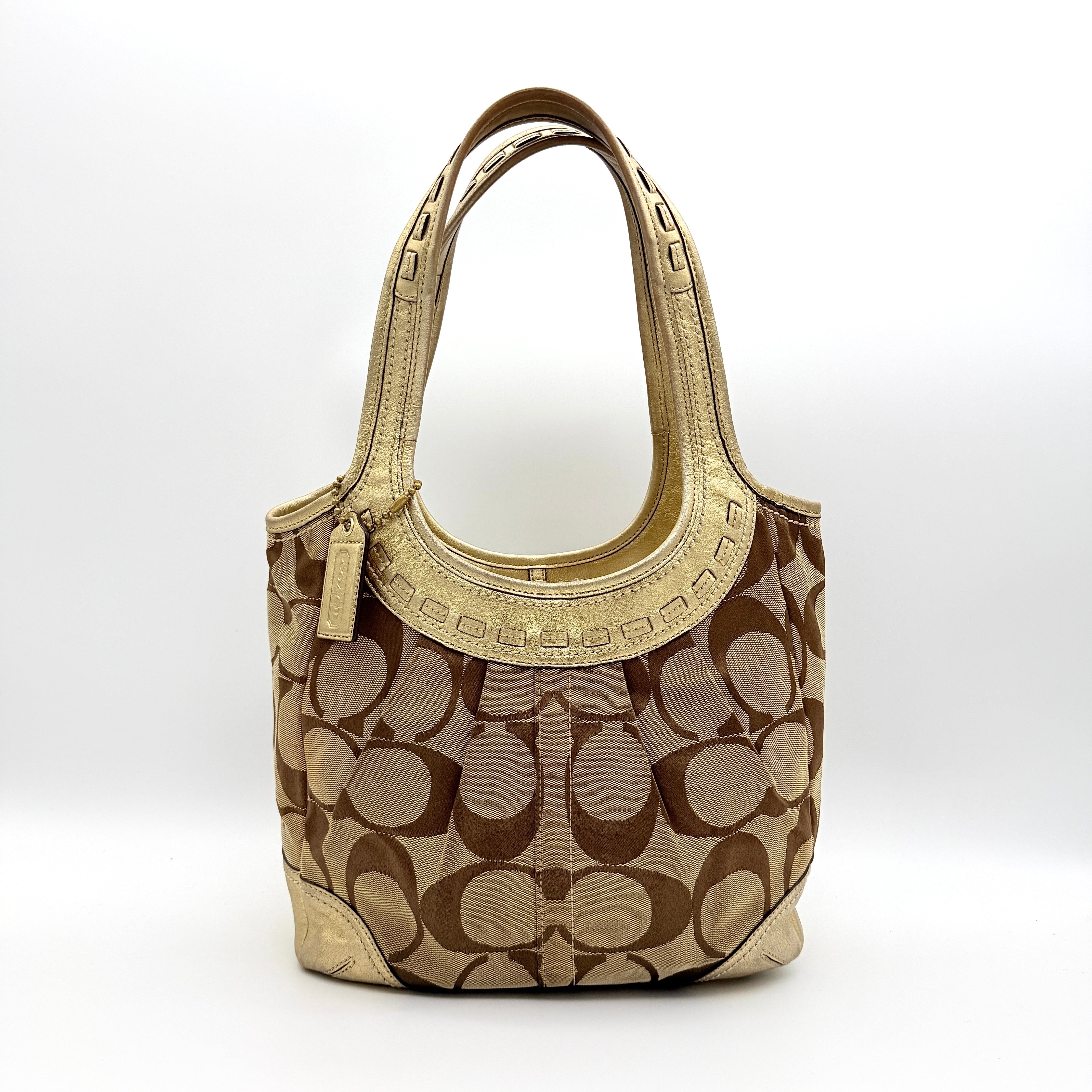 Coach Ergo Hobo Shoulder Bag Beige/Gold