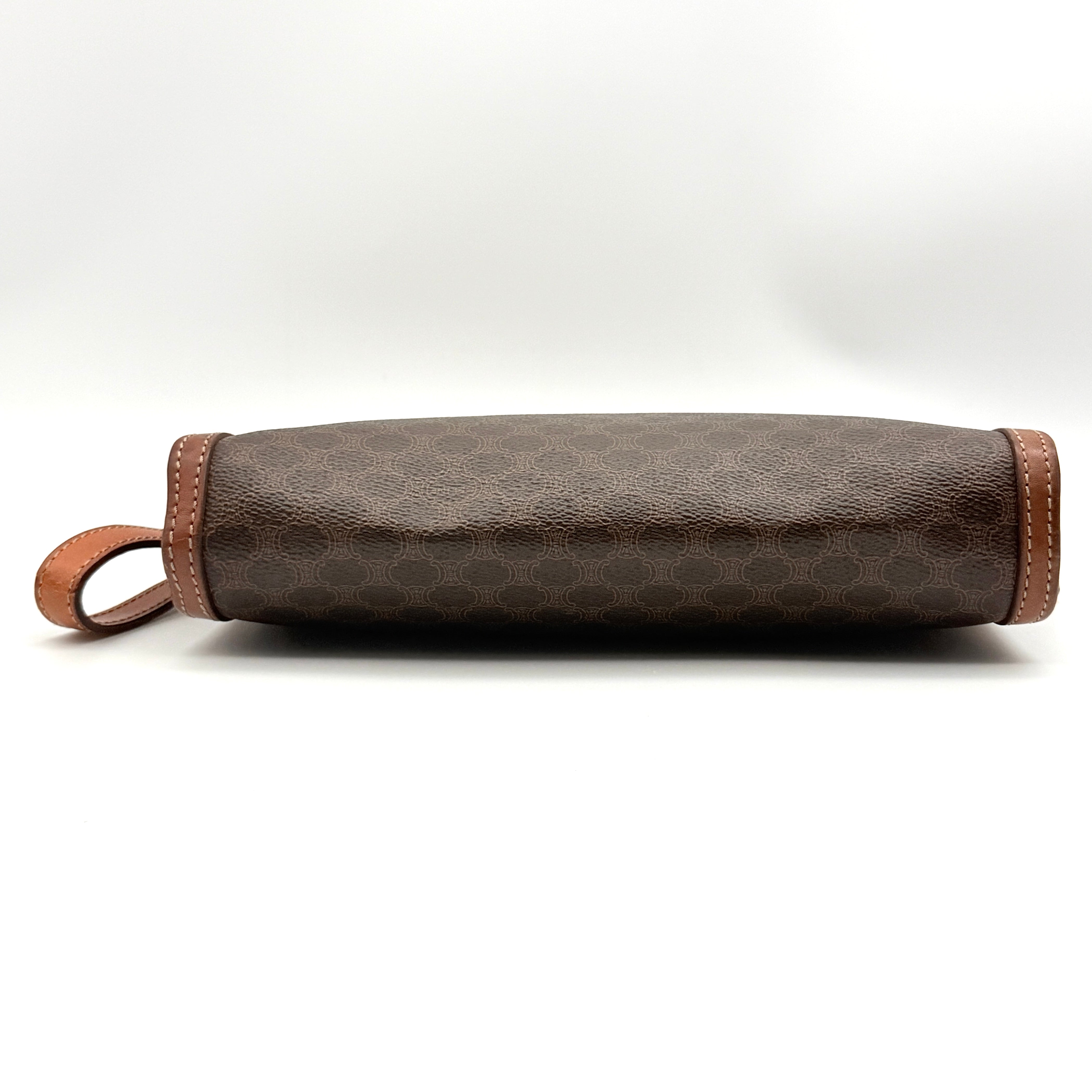 Celine Triomphe Macadam Clutch Bag Brown