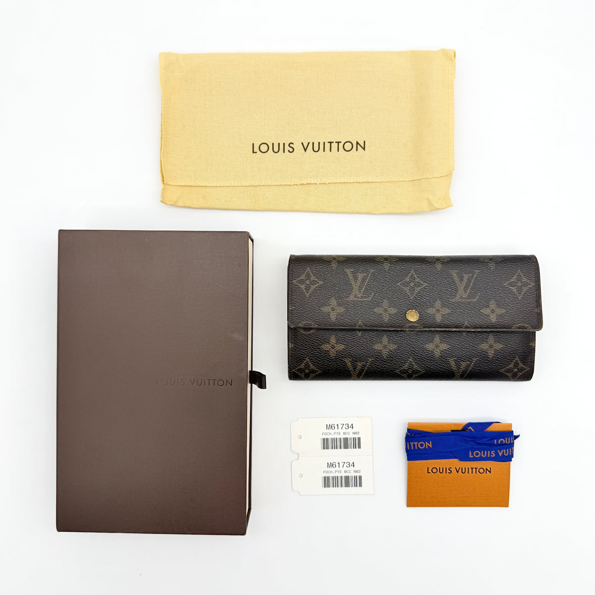 Louis Vuitton Monogram Sarah Long Wallet Brown