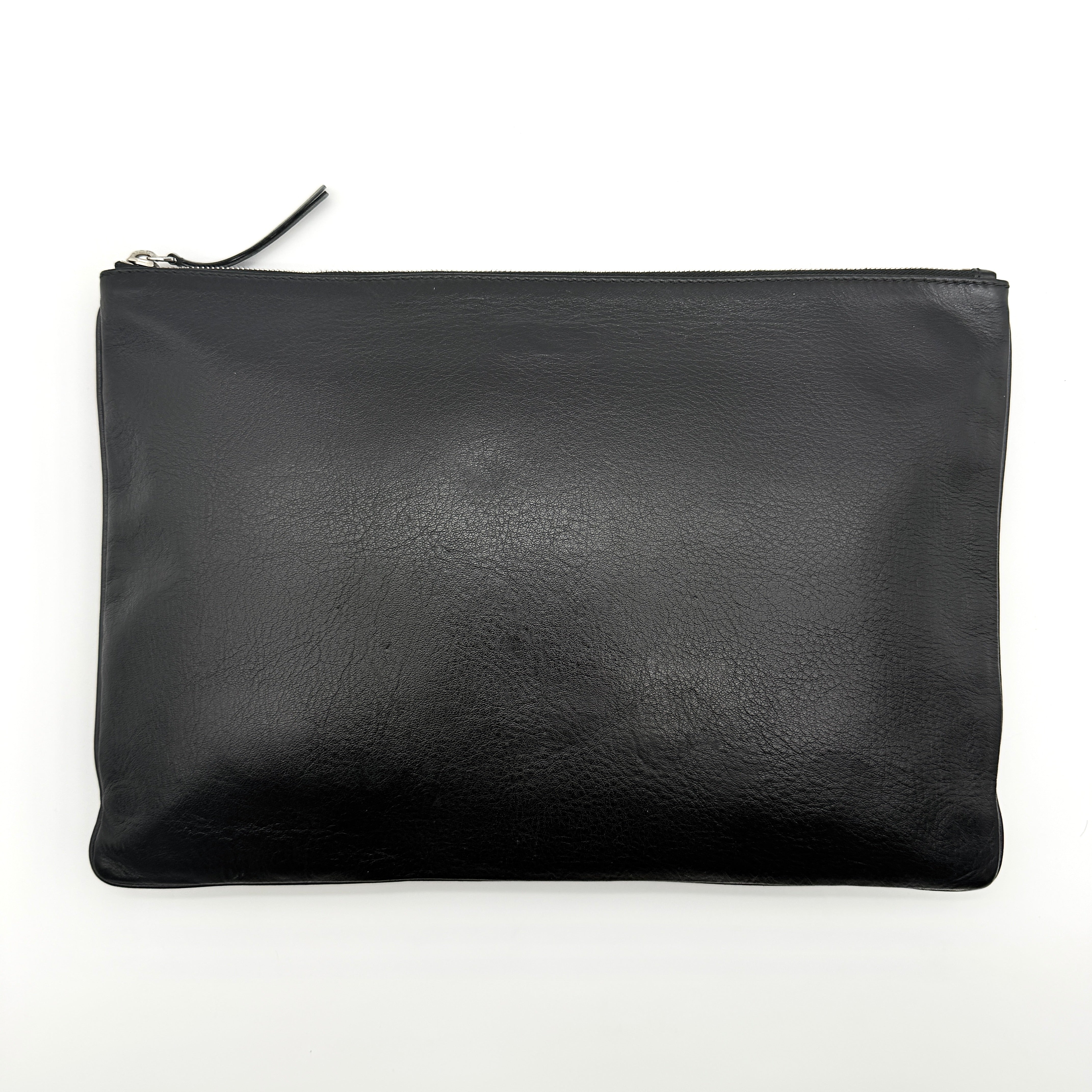 Balenciaga Everyday Logo Pouch Clutch Bag Black