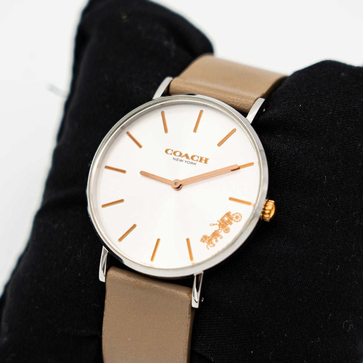 Coach Perry White Dial Watch Light Brown