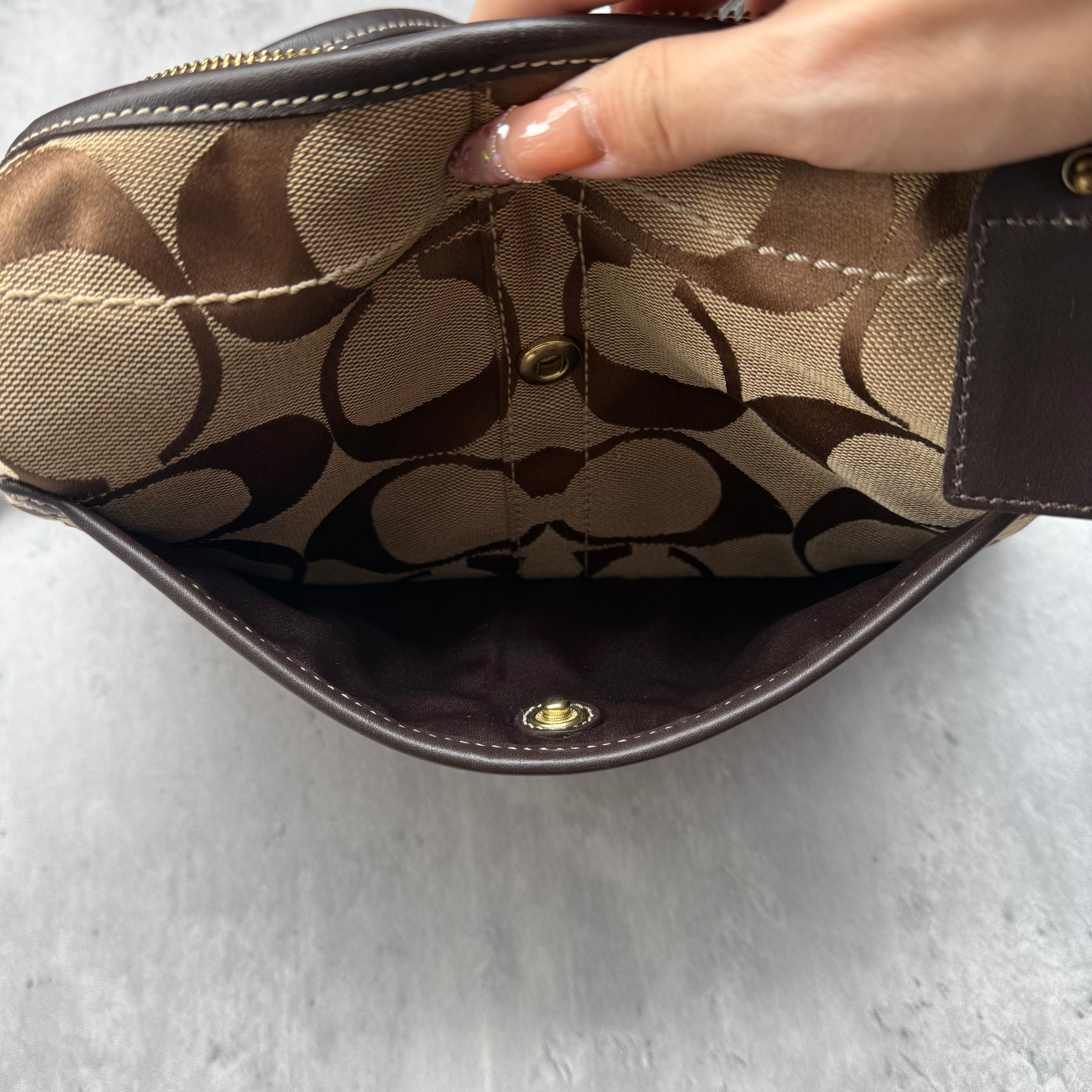 Coach Signature Ergo Hobo Crossbody Bag Beige/Brown