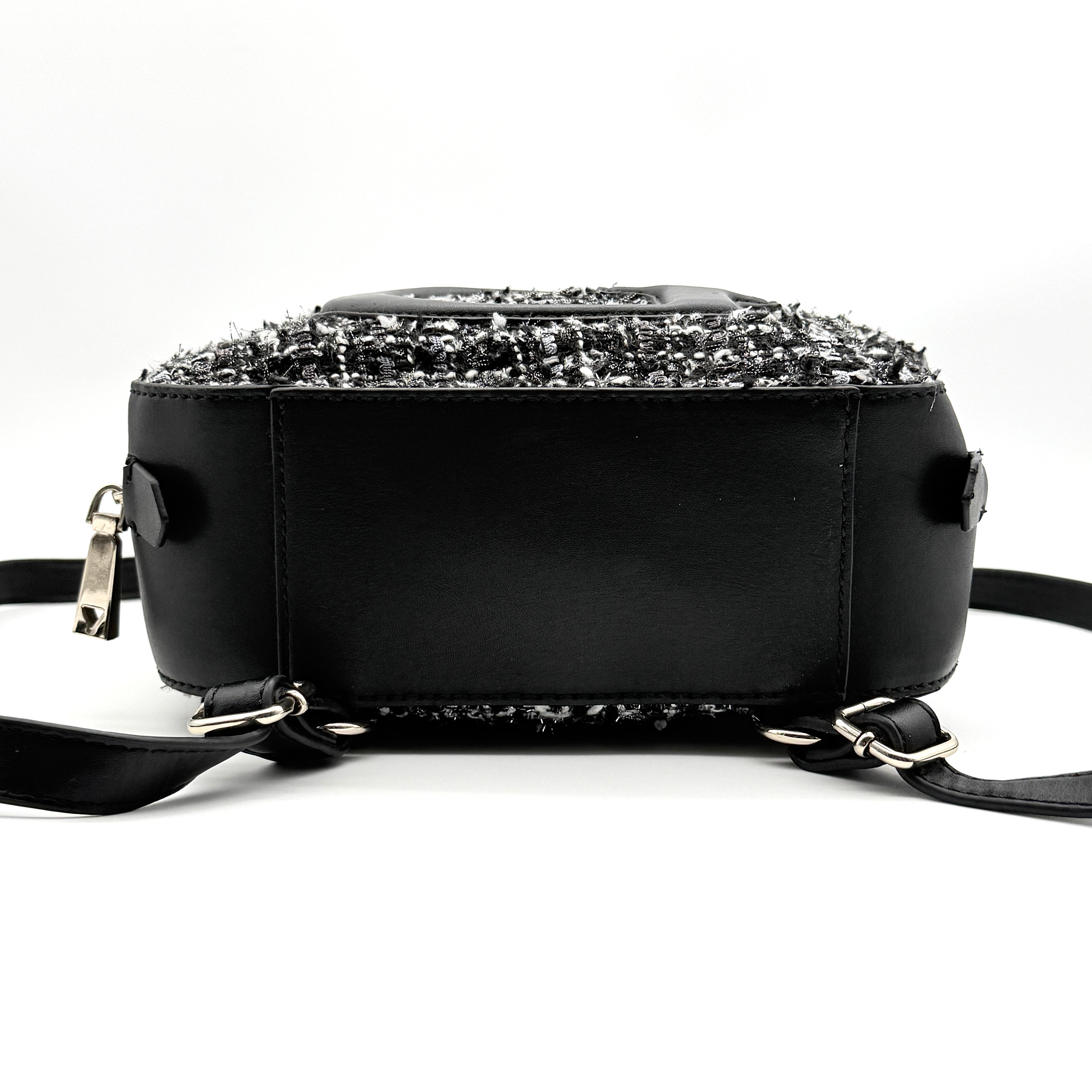 Guess Viola Tweed Convertible Crossbody Backpack Black