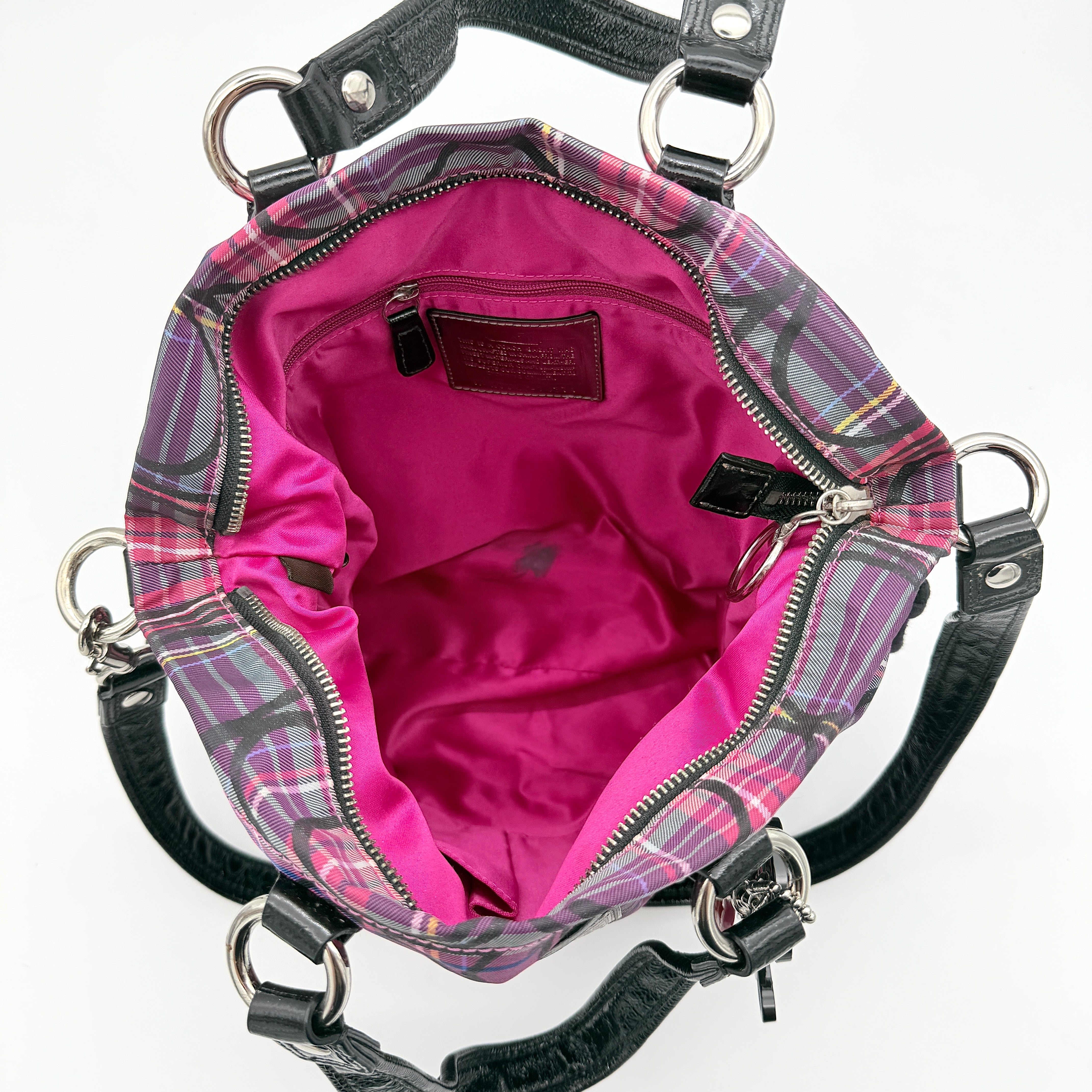 Coach 2Way Poppy Tartan Shoulder Bag Multi