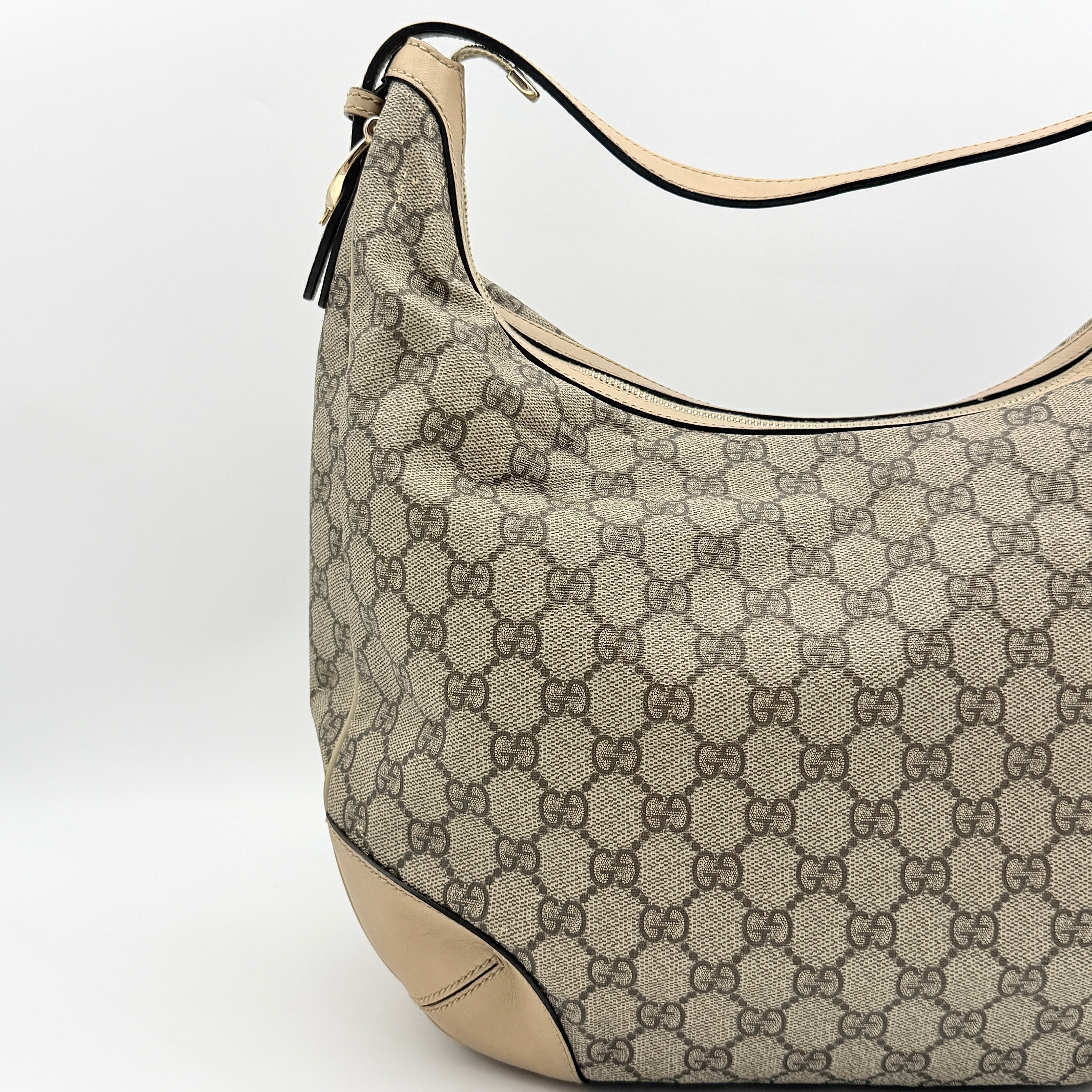 Gucci GG Monogram Nice Hobo Shoulder Bag Beige