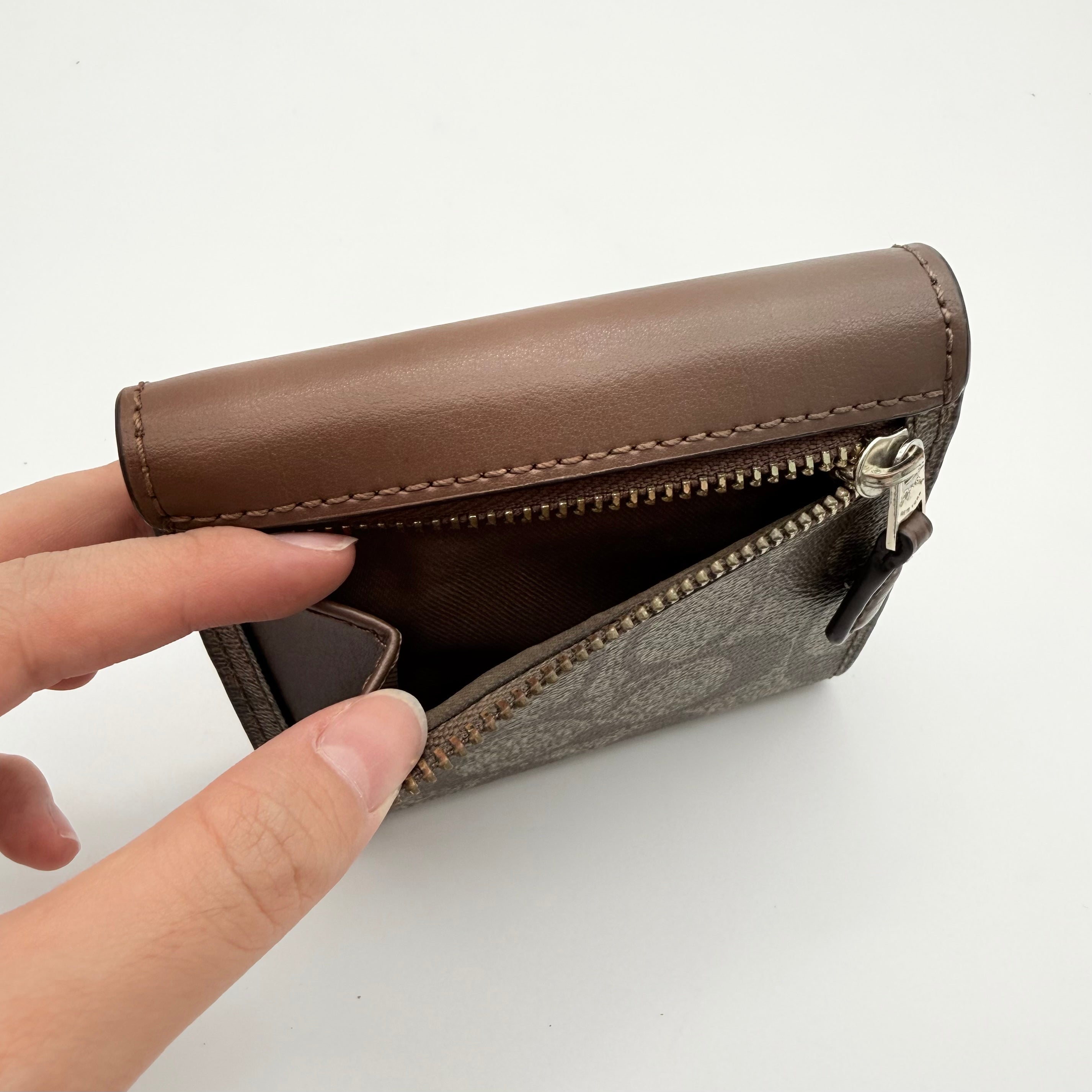 Coach Signature Coated Canvas Small Wallet Beige/Brown