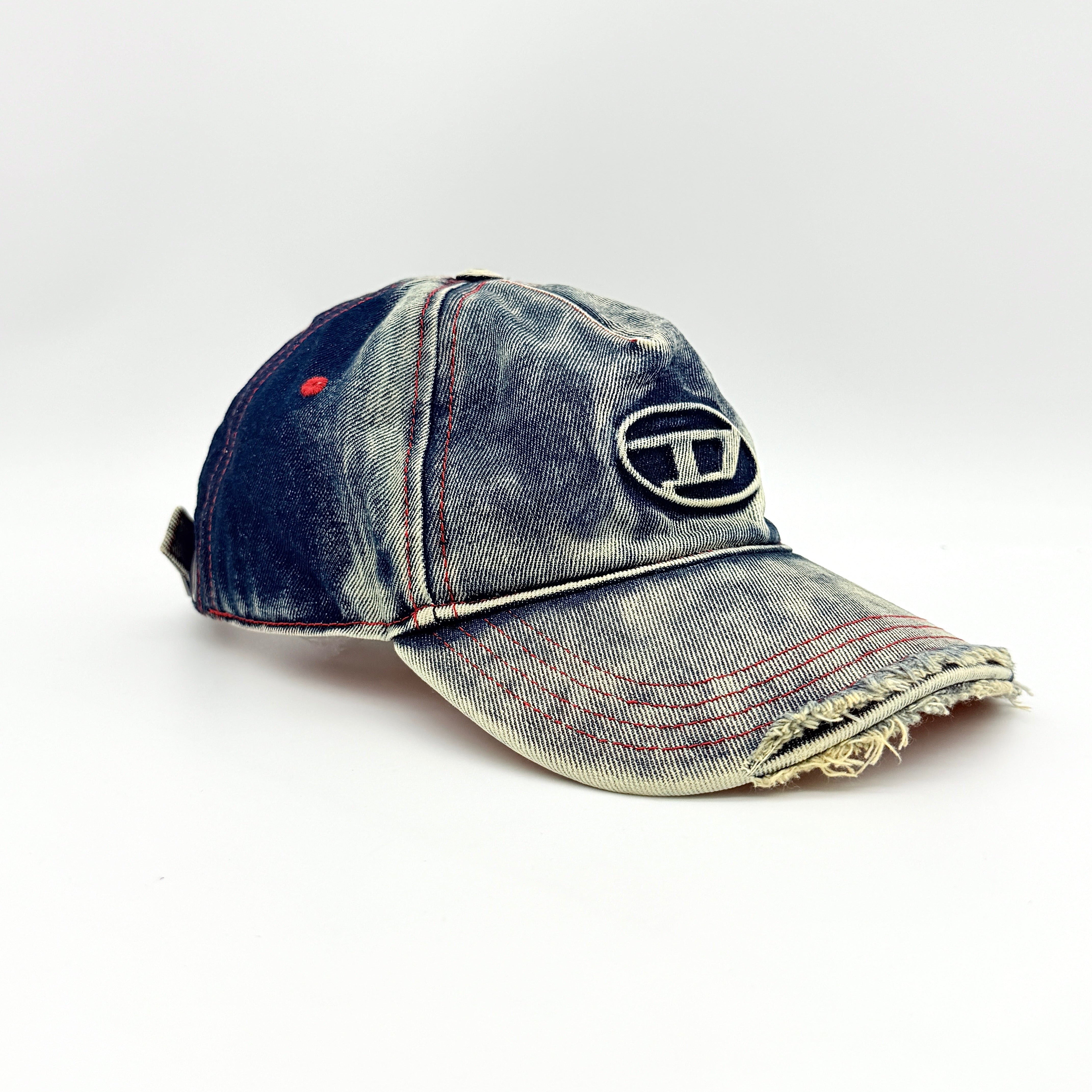 Diesel C-Seymon Distressed Denim Baseball Cap Blue