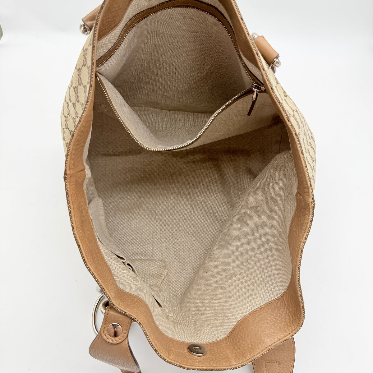 Gucci GG Monogram Icon Bit Shoulder Bag Beige/Brown