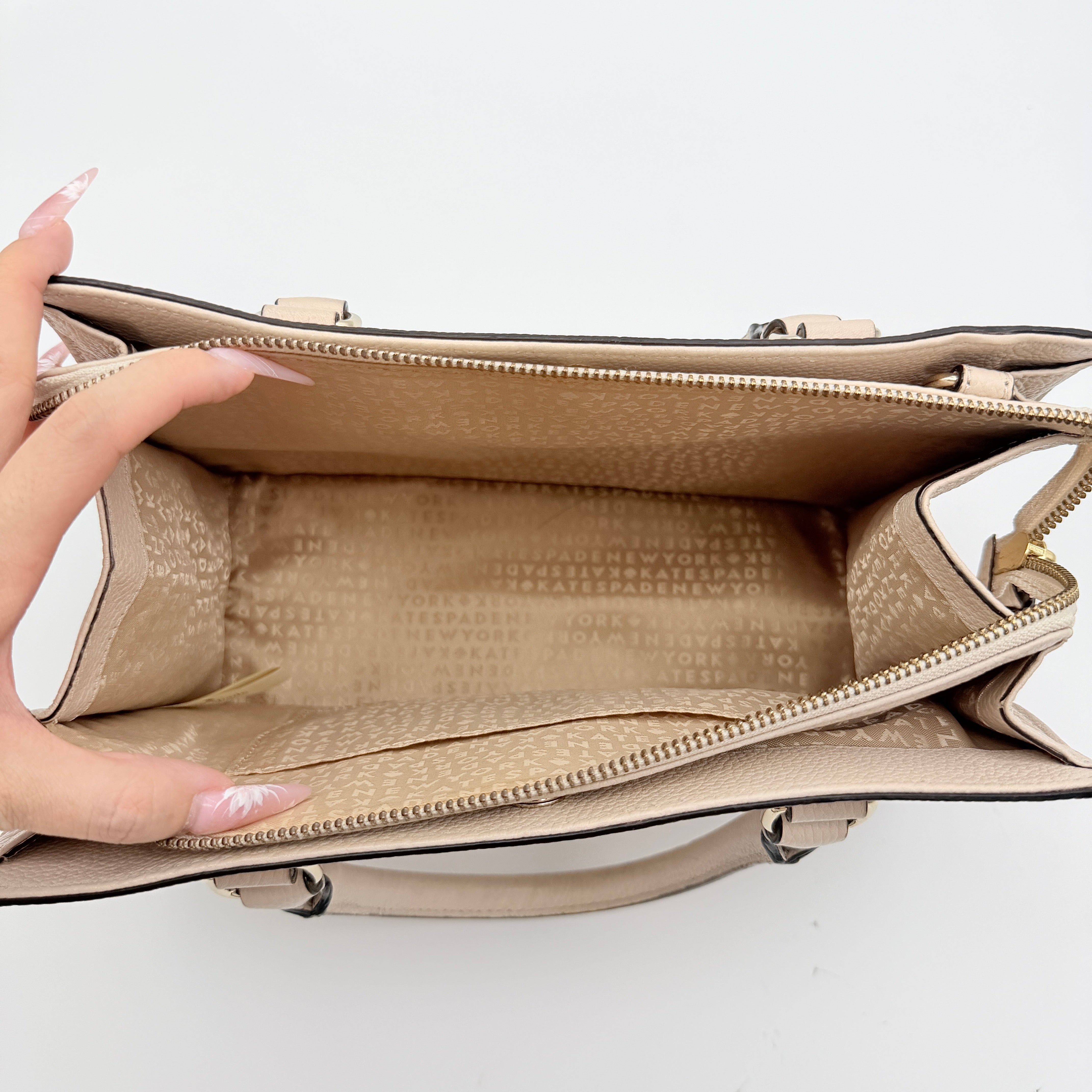 Kate Spade Mulberry Street Lise Satchel Handbag Cream