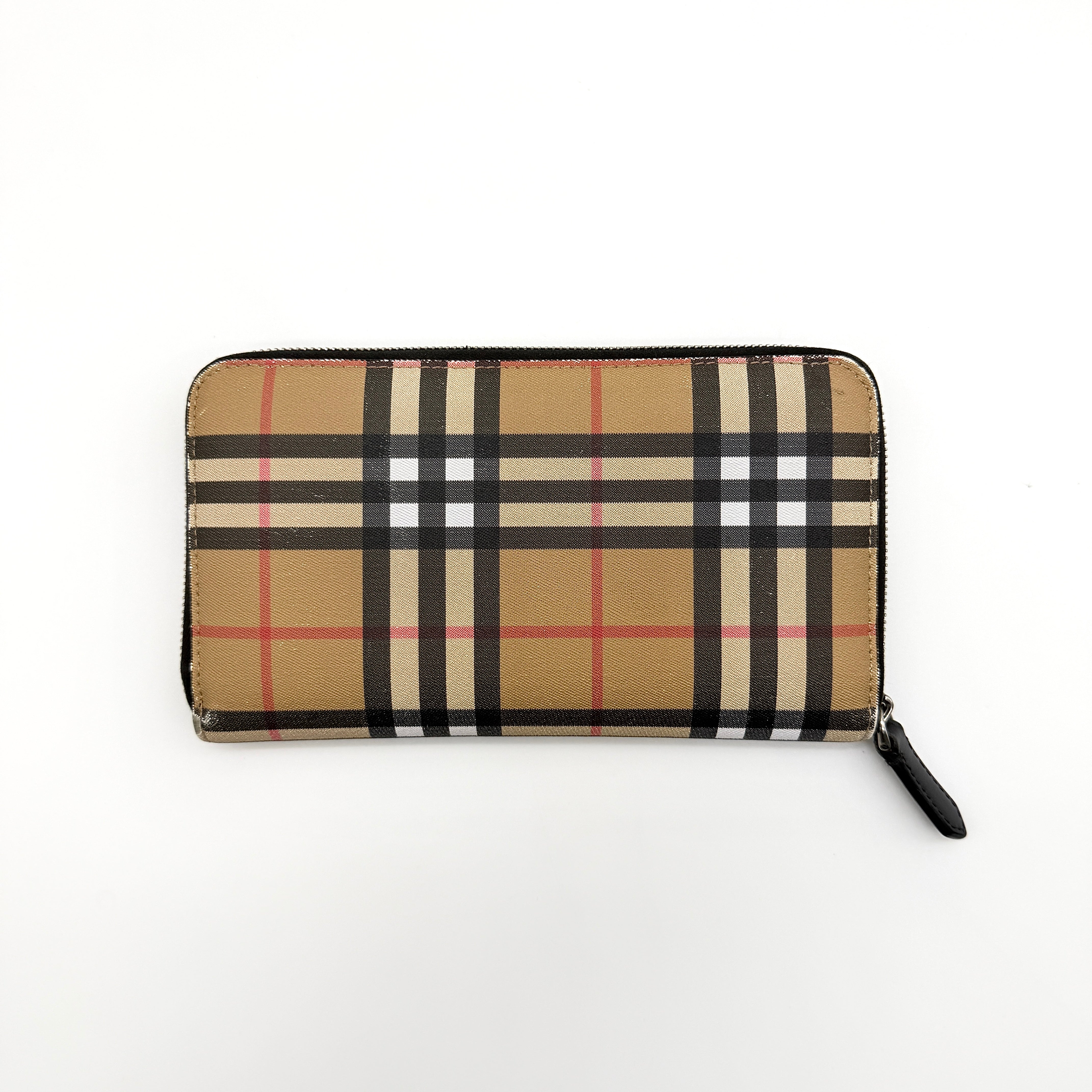 Burberry Nova Check Zip Around Wallet Beige