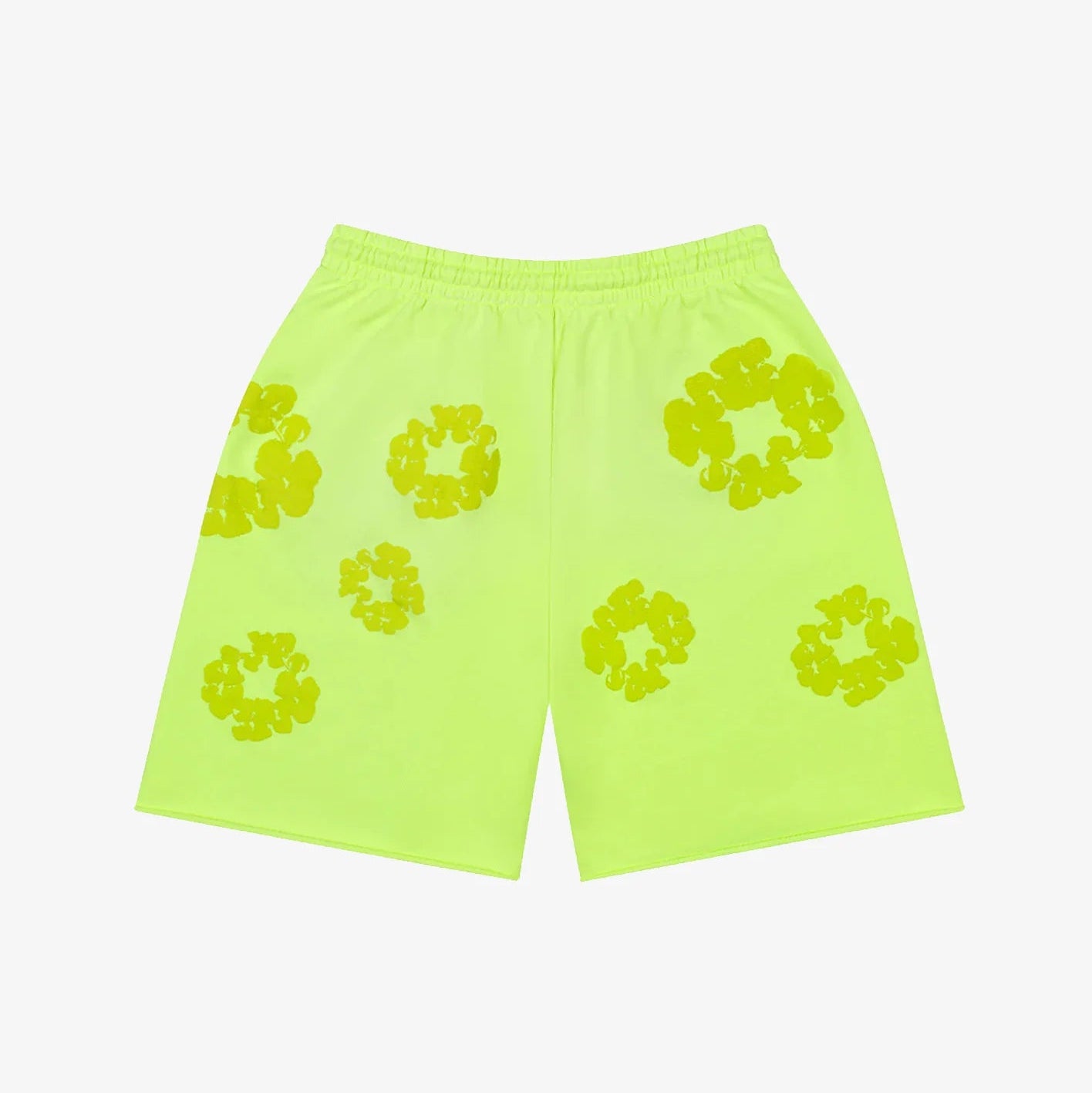 Denim Tears Mono Cotton Wreath Sweat Shorts Neon Green