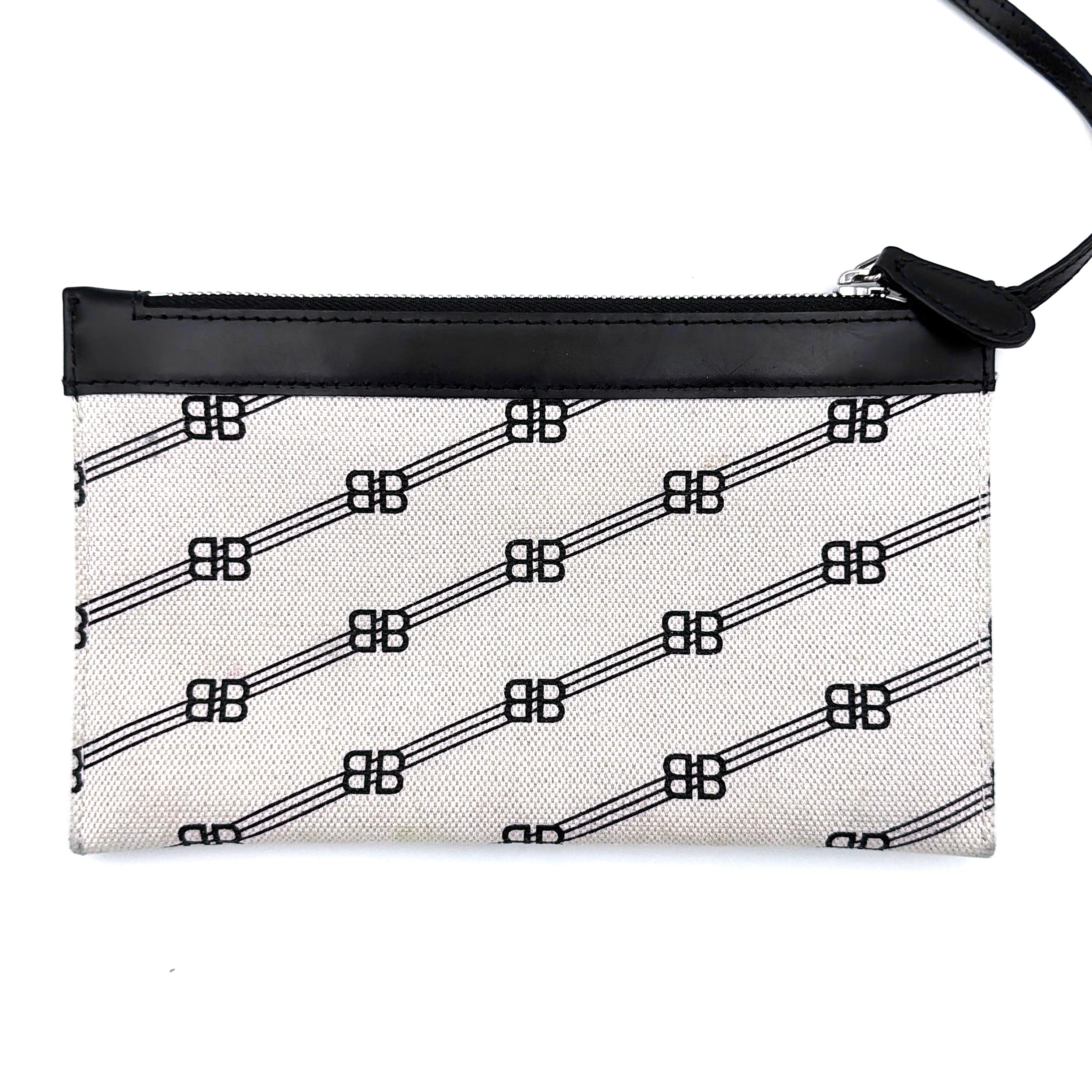 Balenciaga BB Navy Cabas Hobo Tote Bag Black/Cream