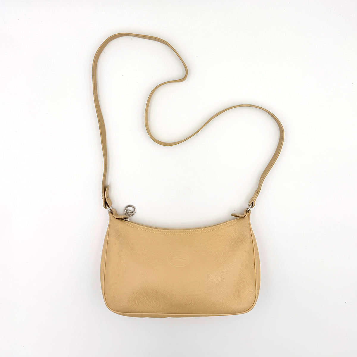 Longchamp 2Way Leather Shoulder Bag Beige