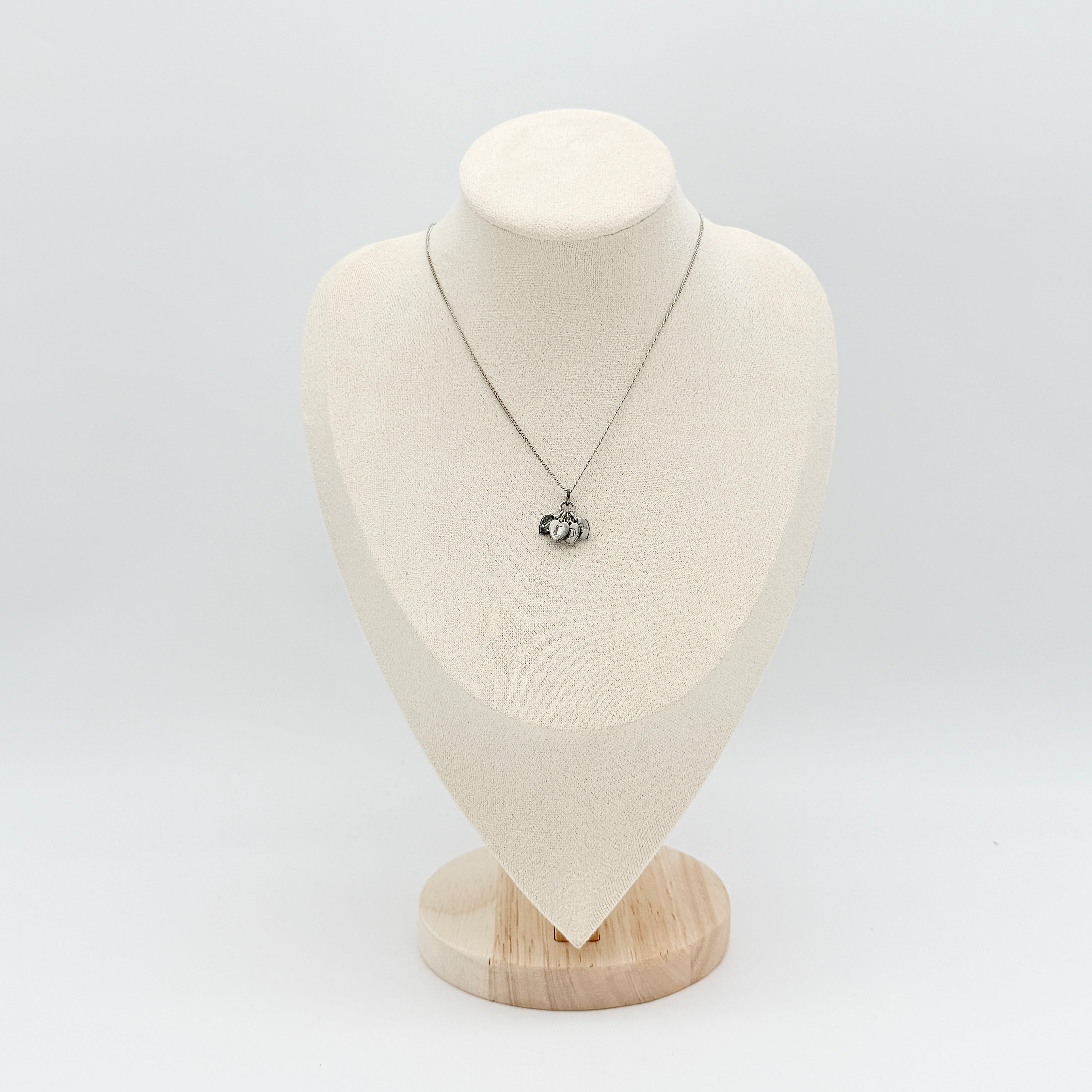 Christian Dior Heart Charms Necklace Silver