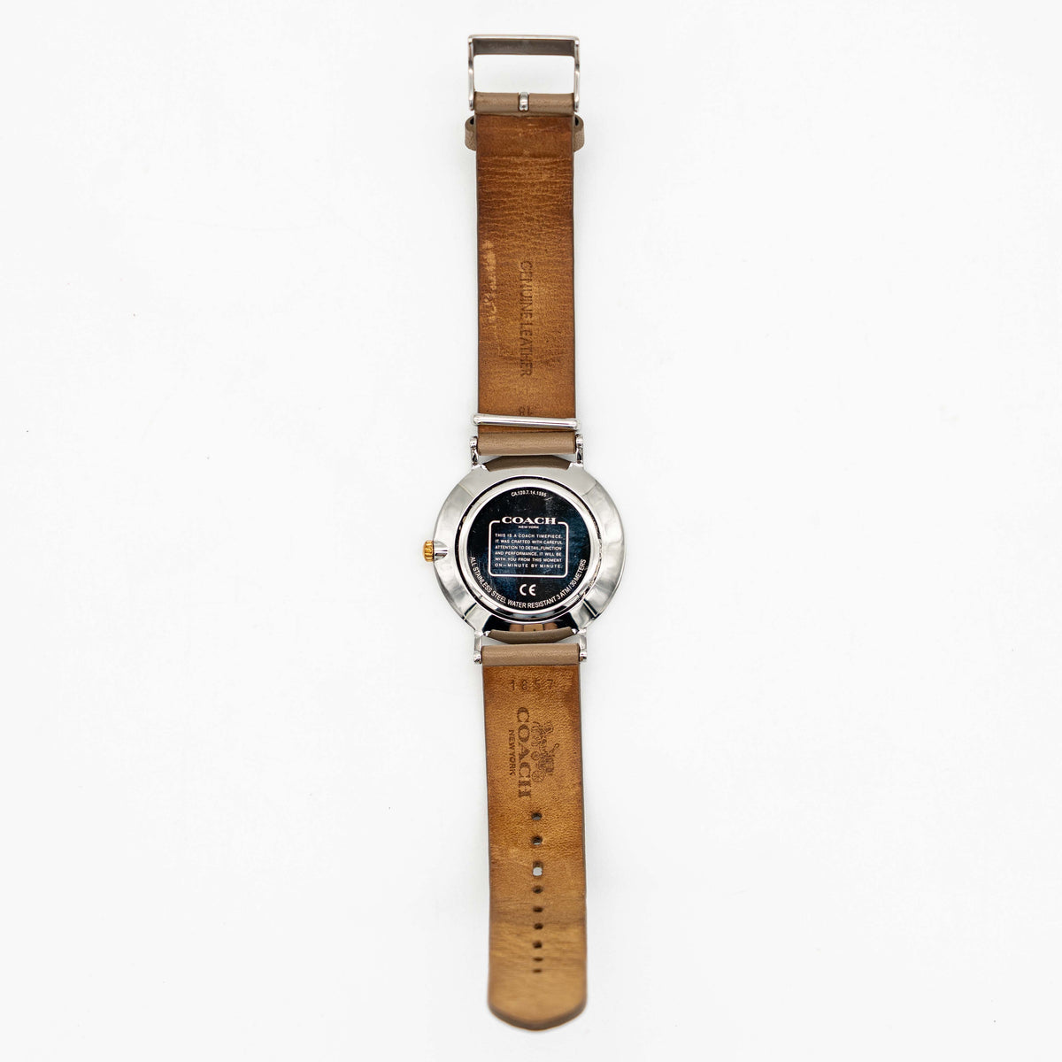 Coach Perry White Dial Watch Light Brown