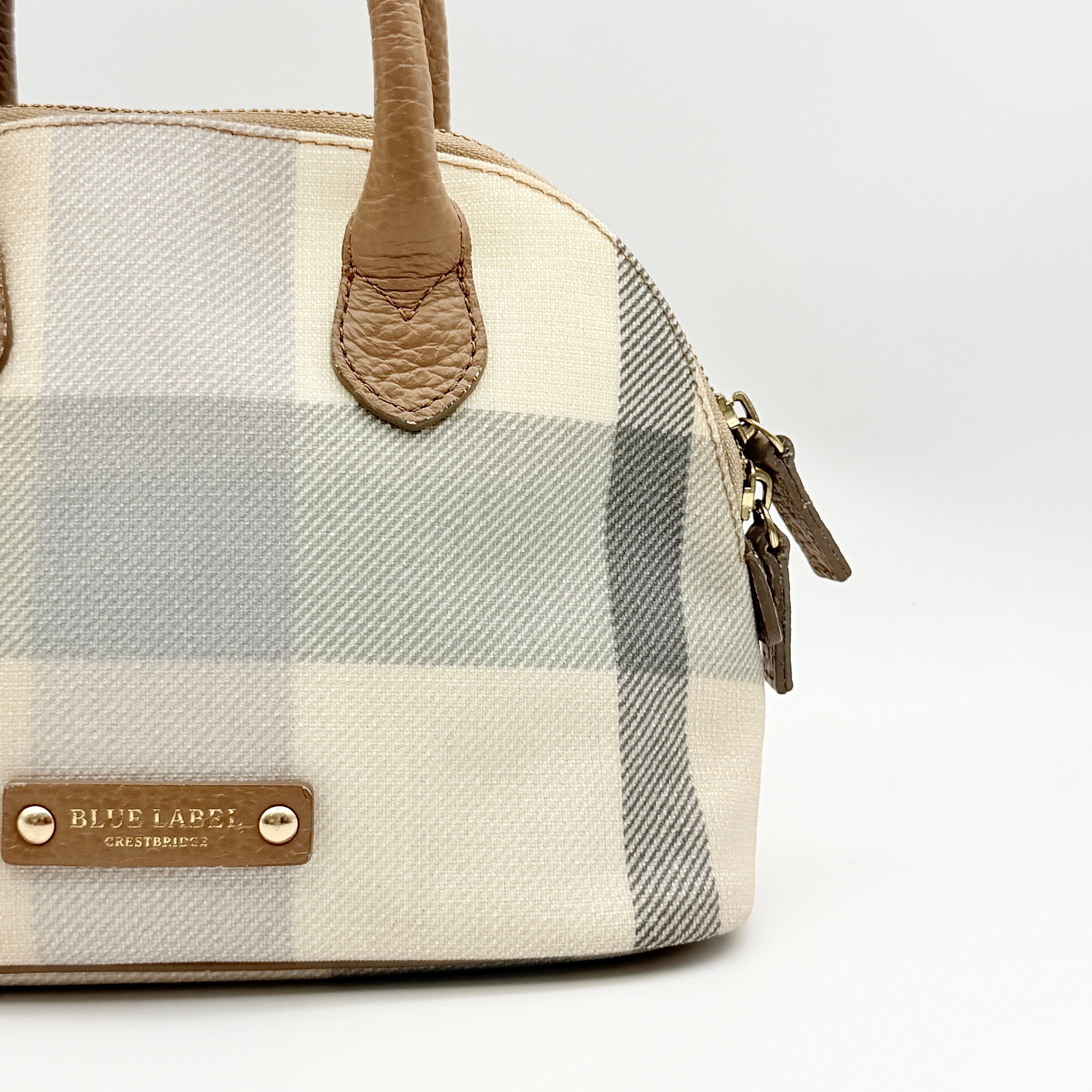 Burberry Blue Label 2Way Dome Check Shoulder Bag White/Brown