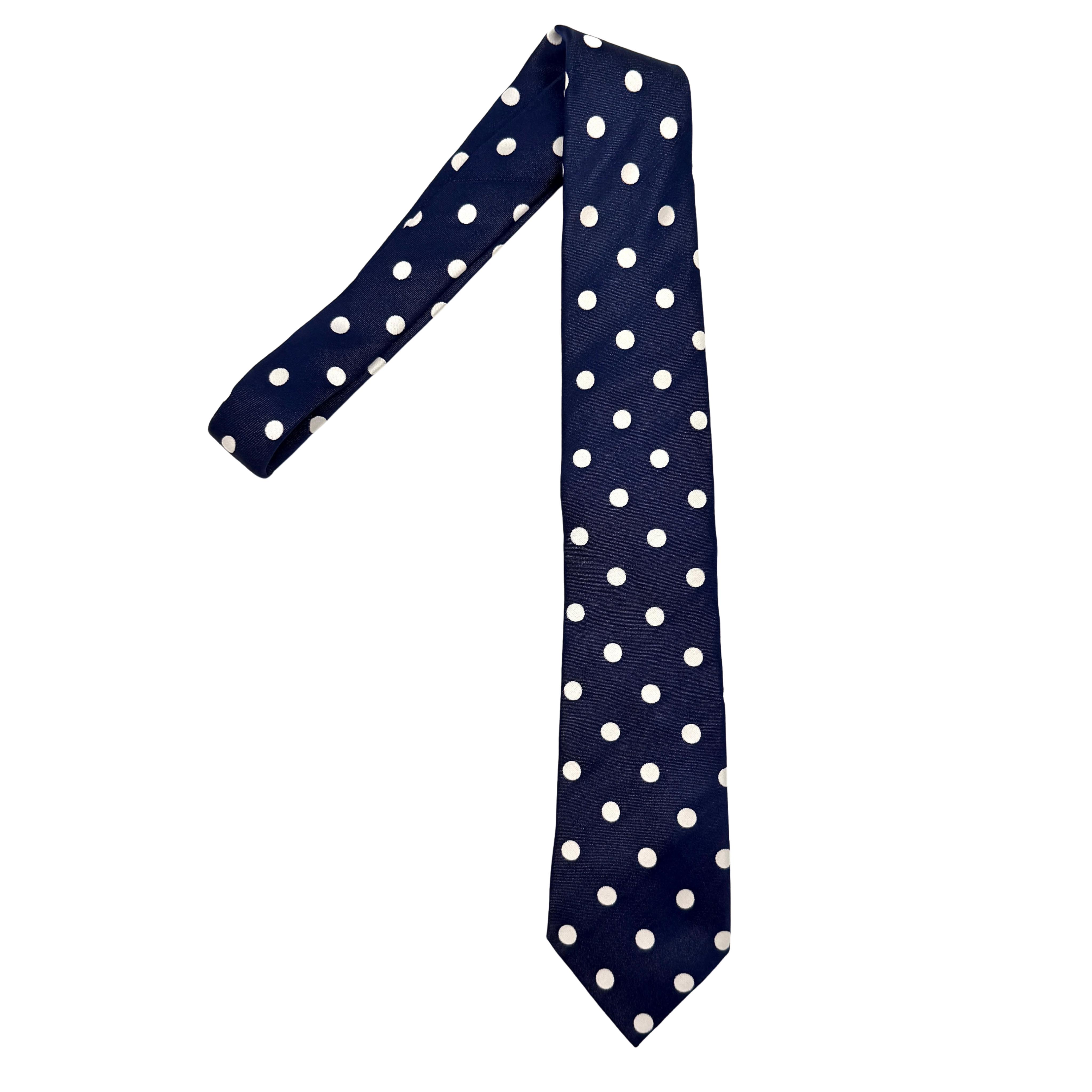 Fendi Polka Dot Silk Tie Blue/White