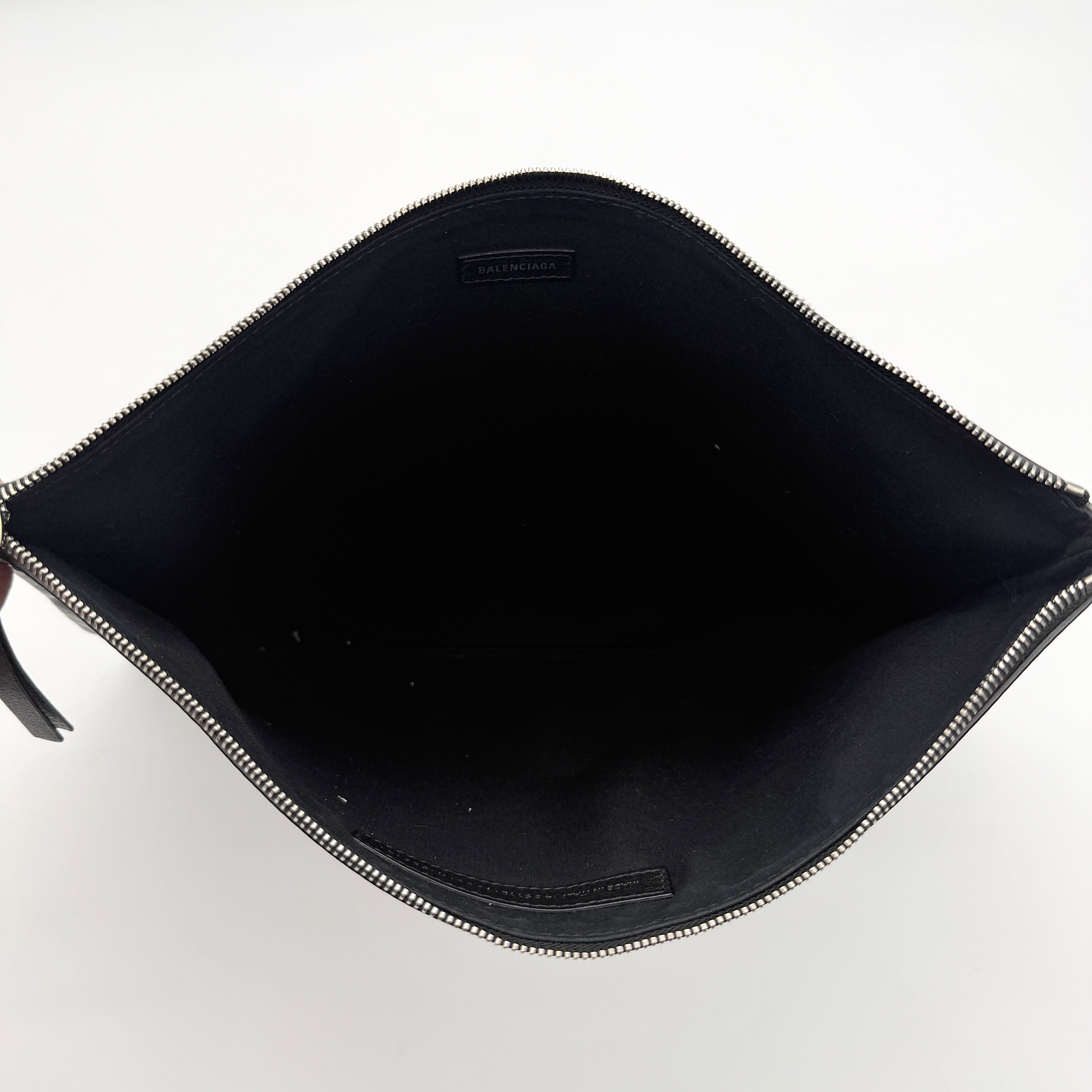 Balenciaga Everyday Logo Pouch Clutch Bag Black