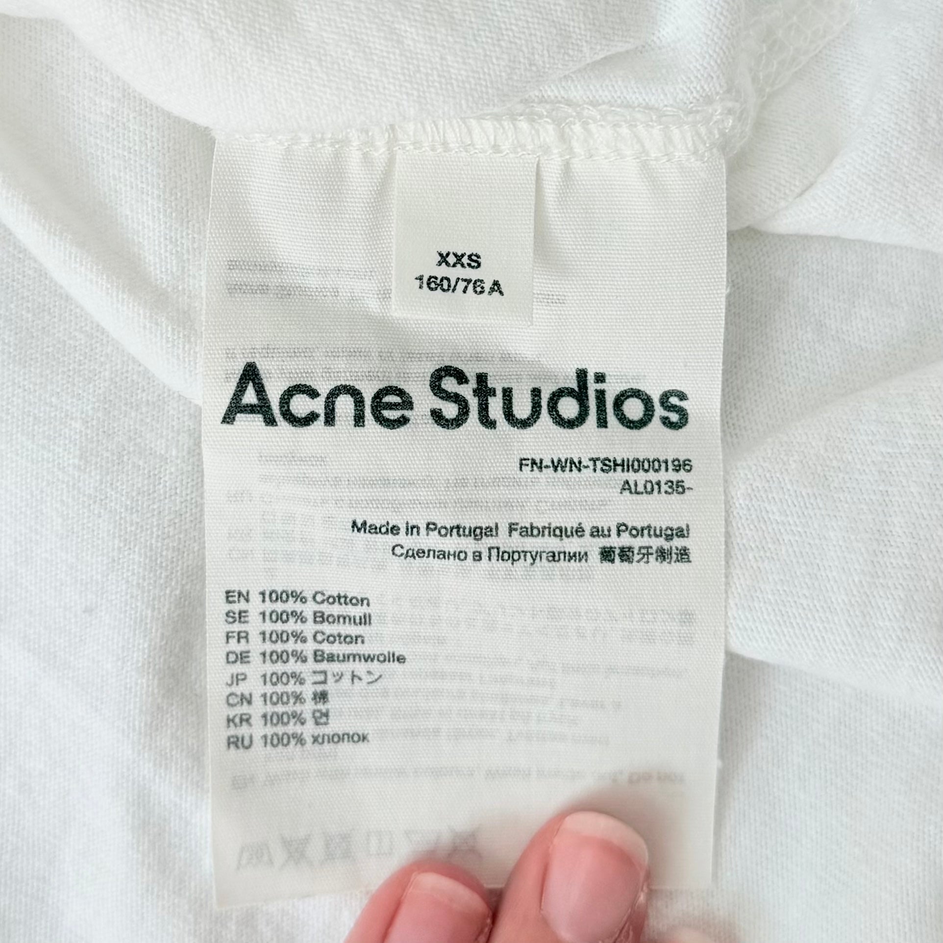 (XXS) Acne Studios Logo T-shirt Optic White