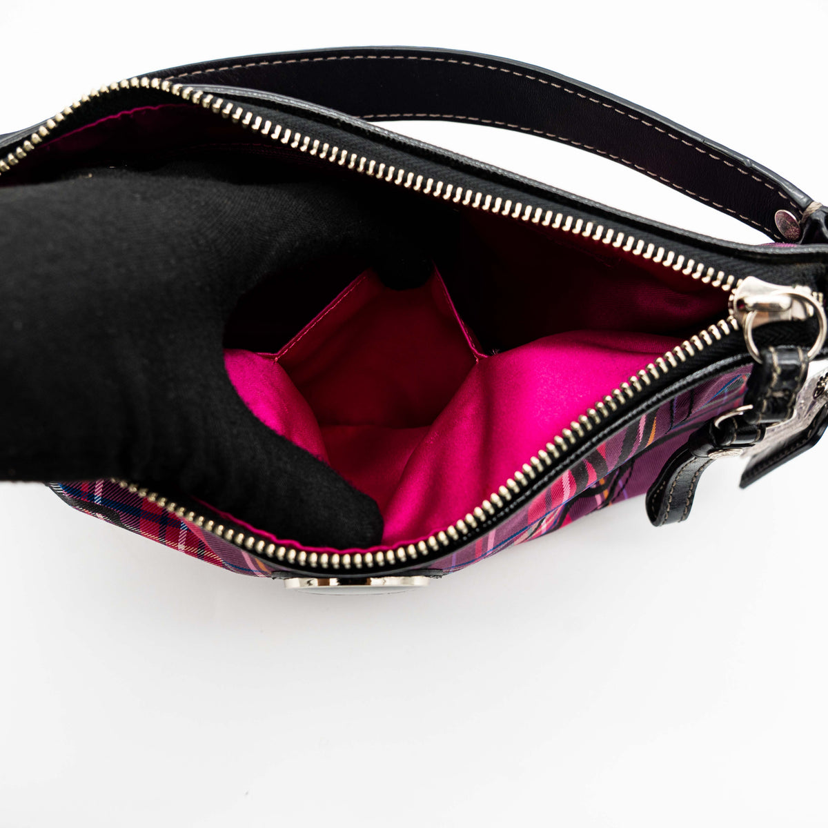 Coach 2Way Signature Poppy Tartan Shoulder Bag Multi