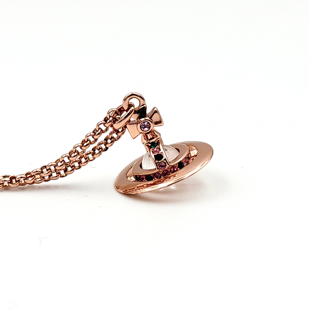 Vivienne Westwood New Petite Orb Necklace Rose Gold/Multi