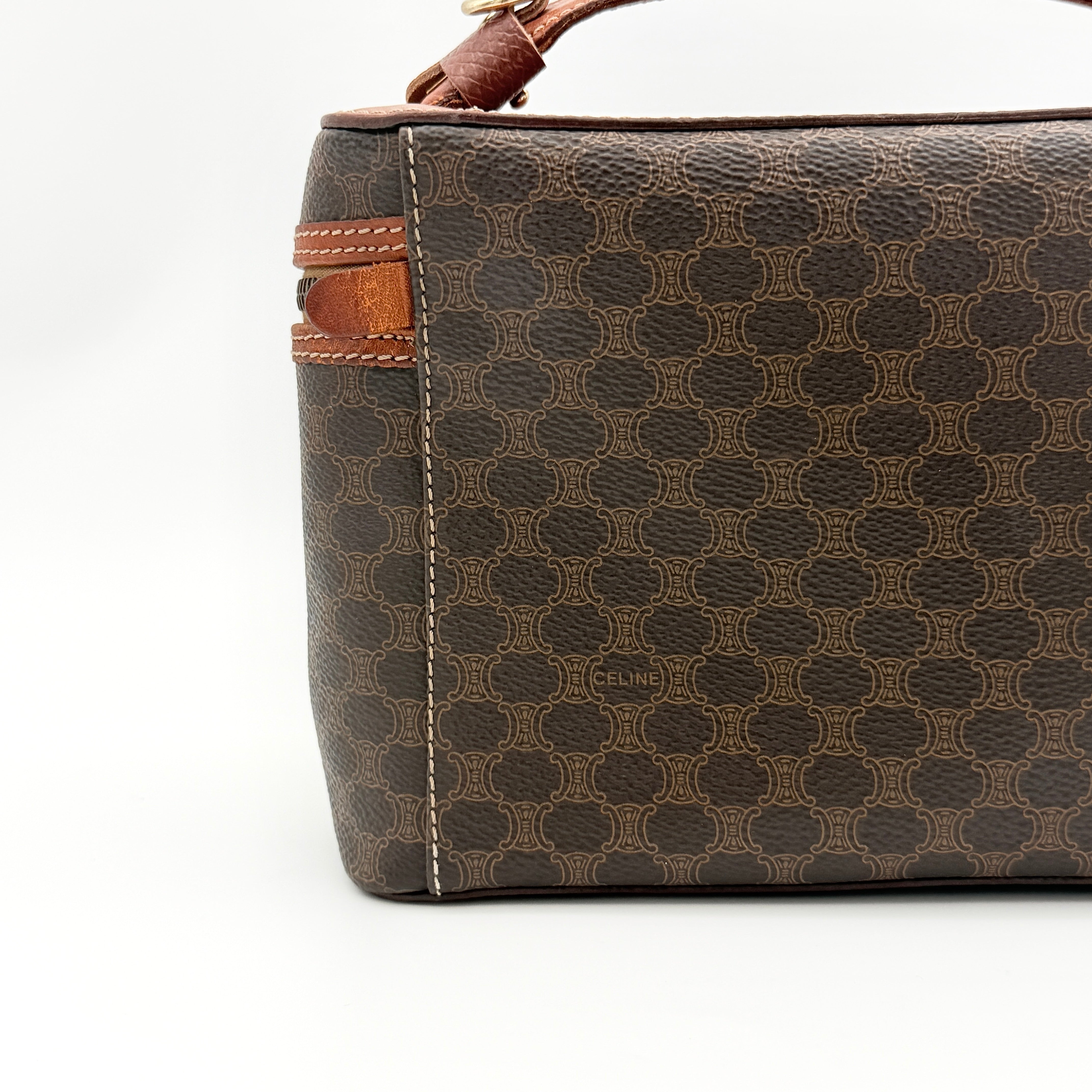 Celine Triomphe Macadam Vanity Bag Brown