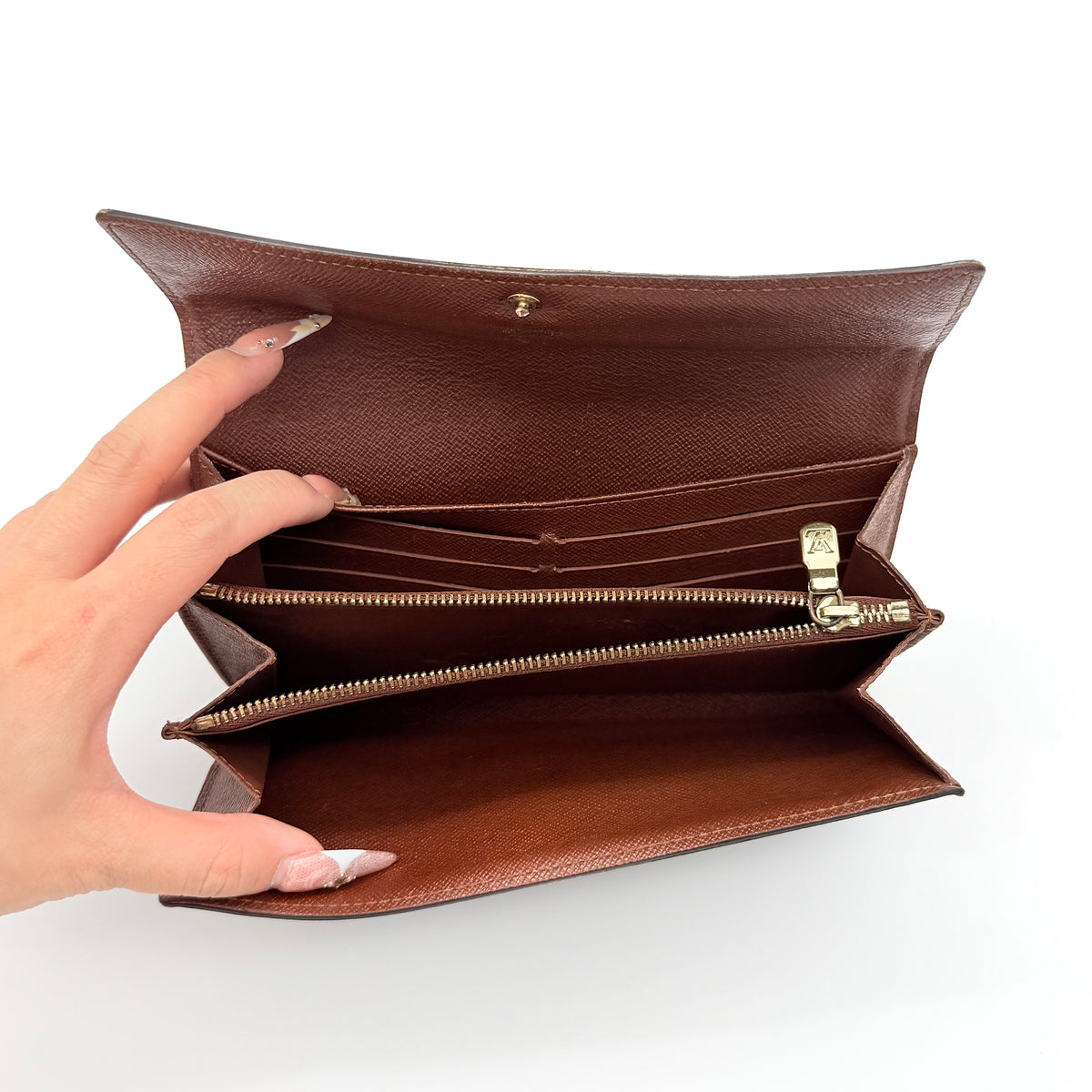 Louis Vuitton Monogram Sarah Long Wallet Brown