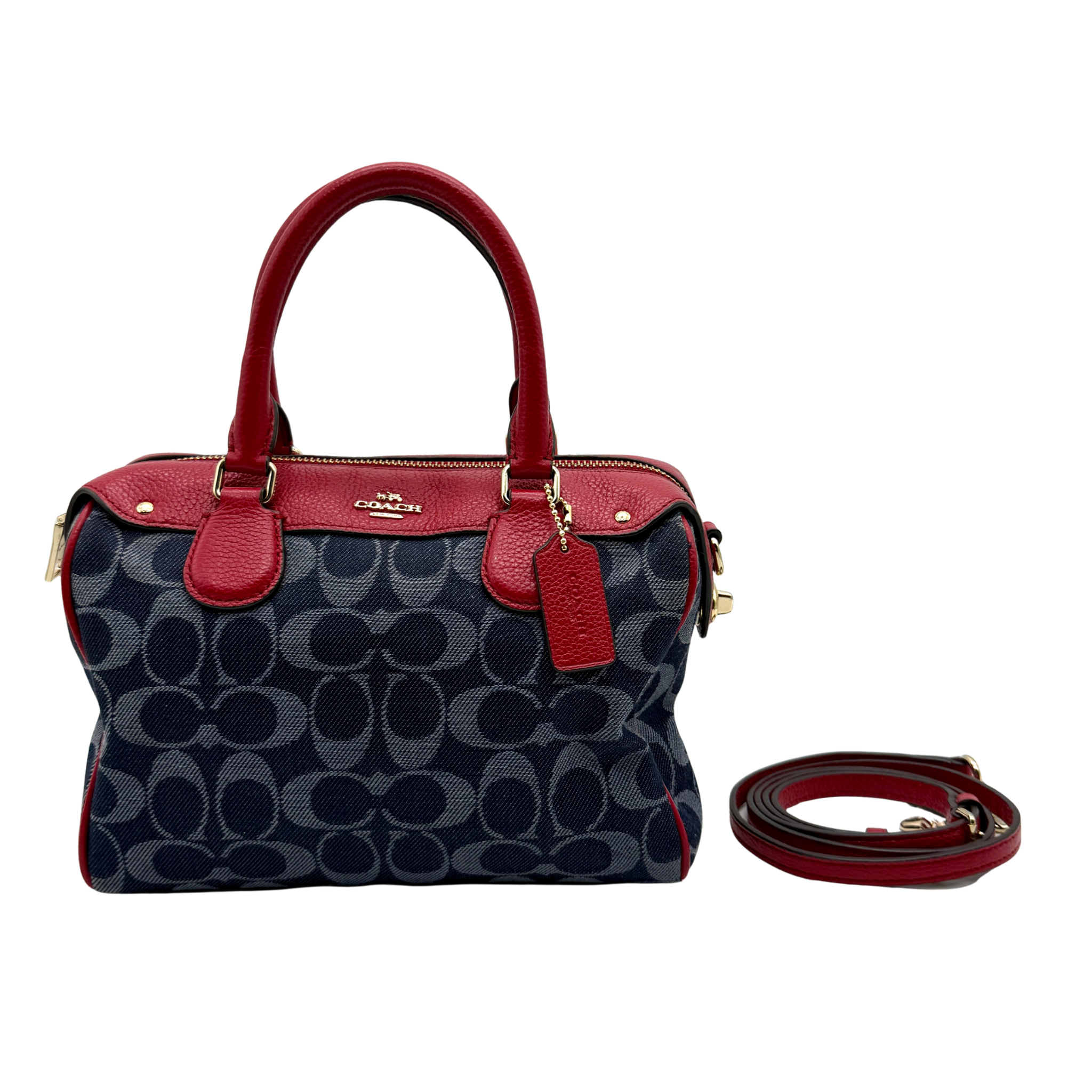 Coach 2Way Signature Mini Bennett Boston Bag Blue/Red