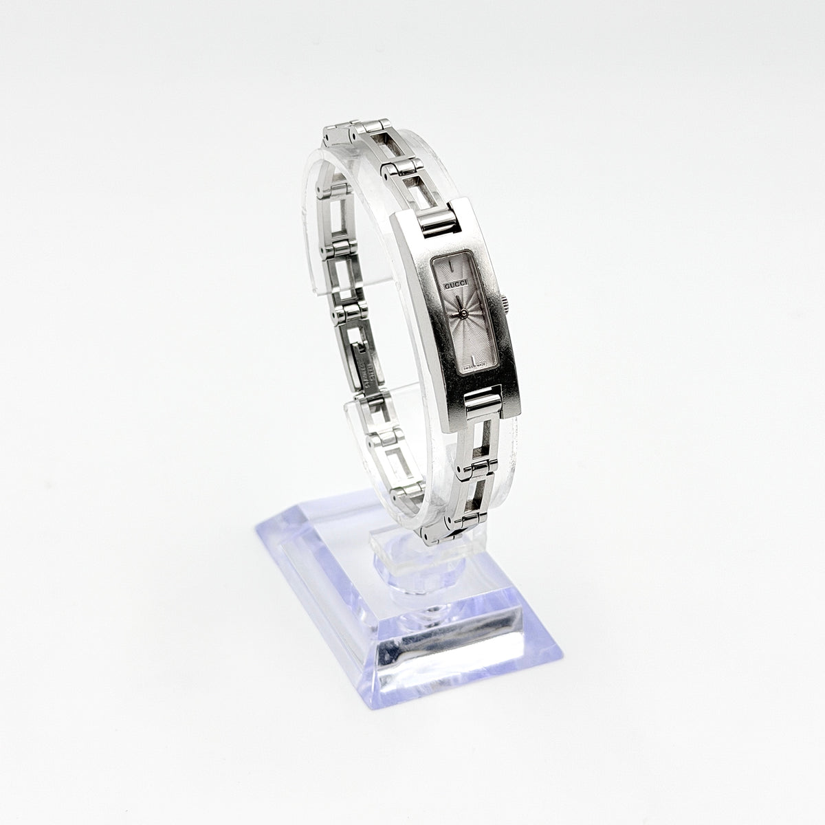 Gucci 3900L Silver Dial Stainless Steel Bangle Watch