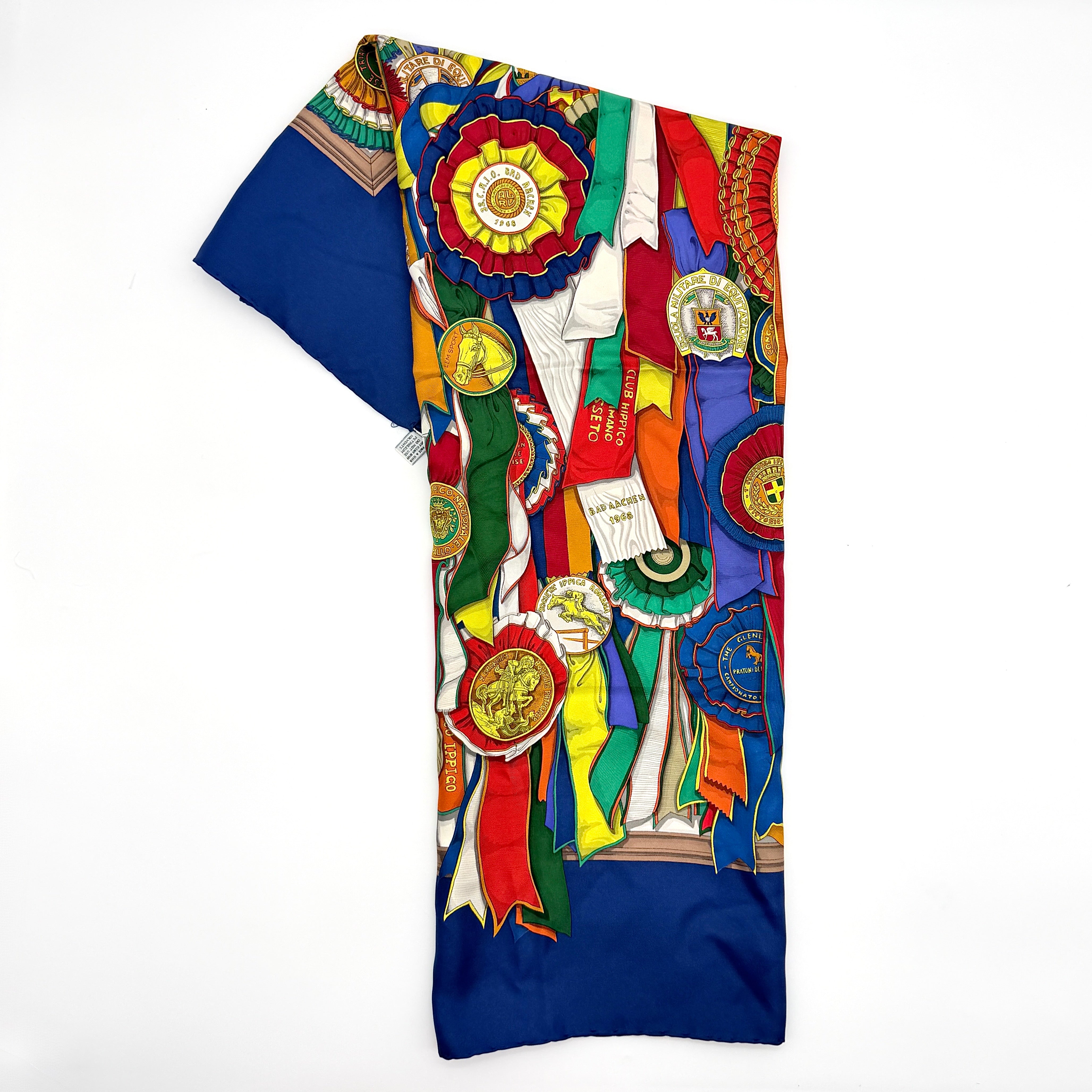 Gucci Medal Ribbon Silk Scarf Multicolor