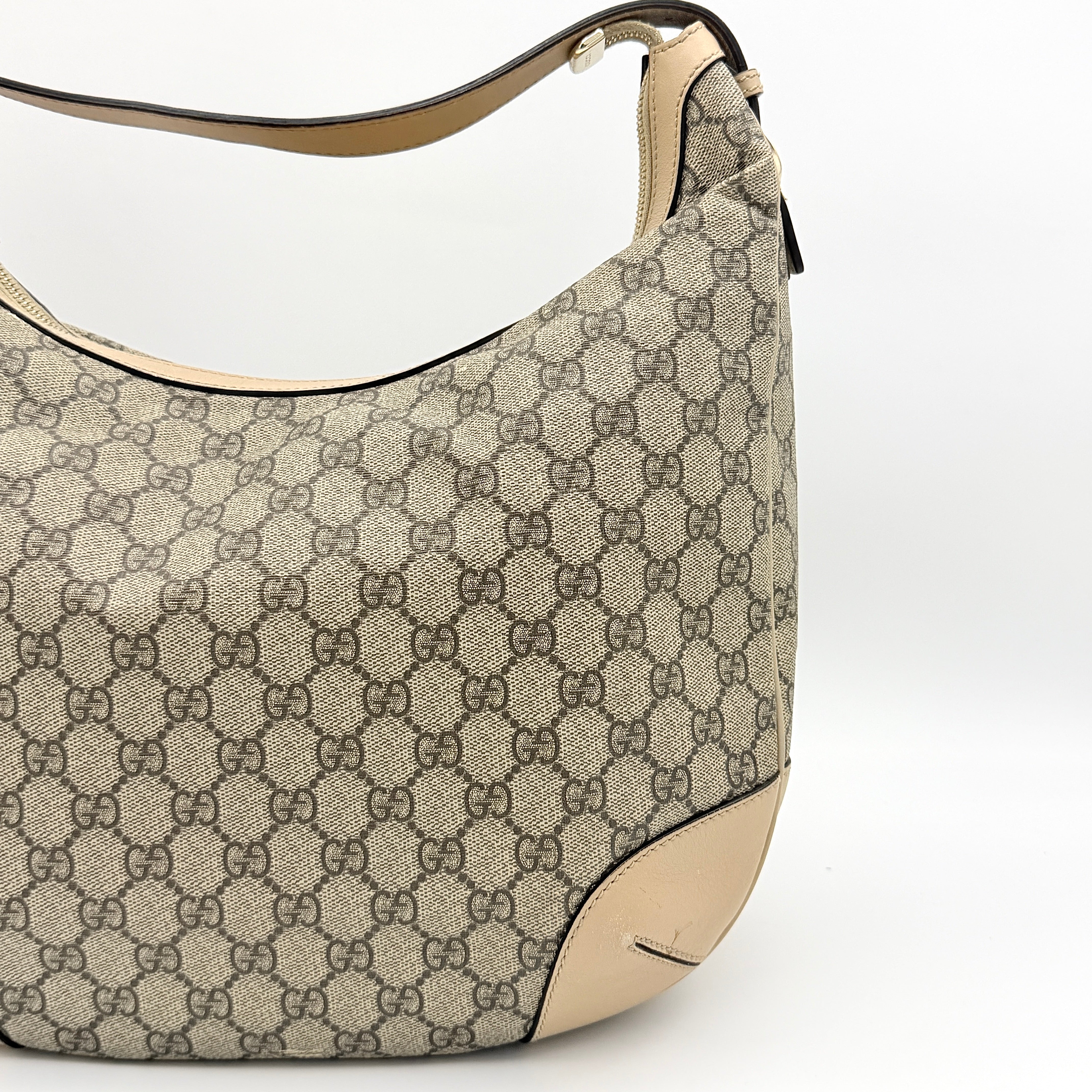 Gucci GG Monogram Nice Hobo Shoulder Bag Beige