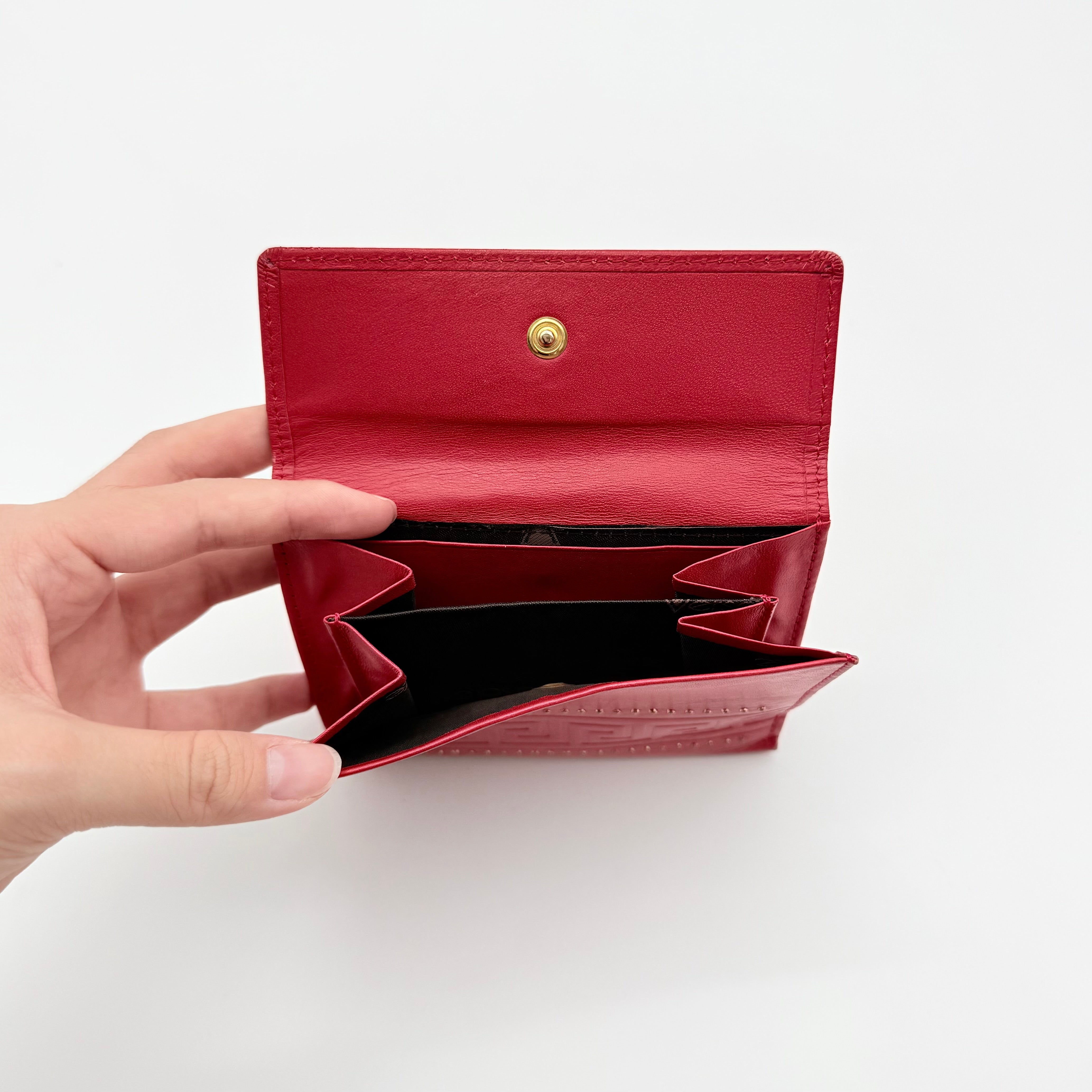 Versace Quilted Leather Wallet Red