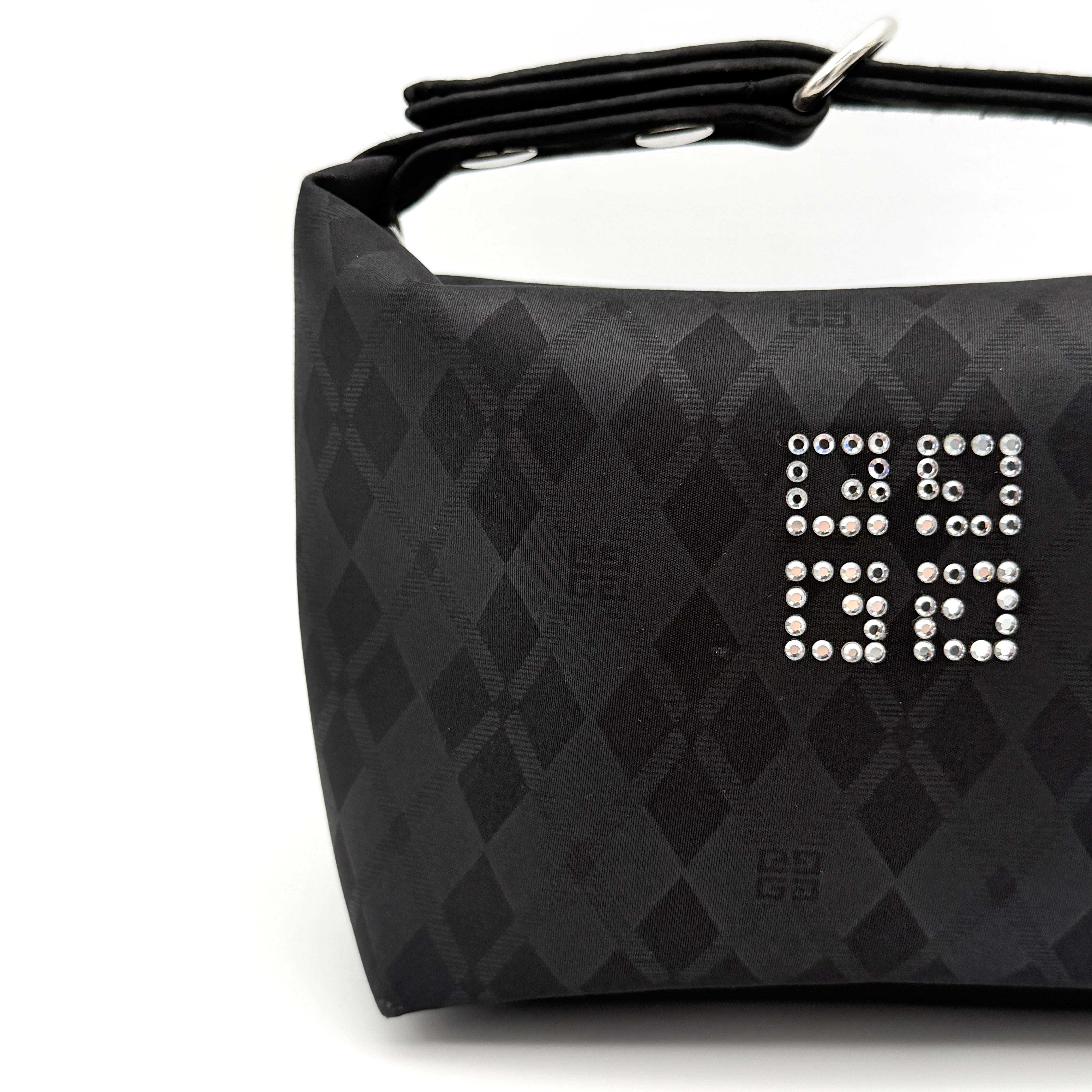Givenchy 4G Rhinestone Mini Hobo Shoulder Bag Black