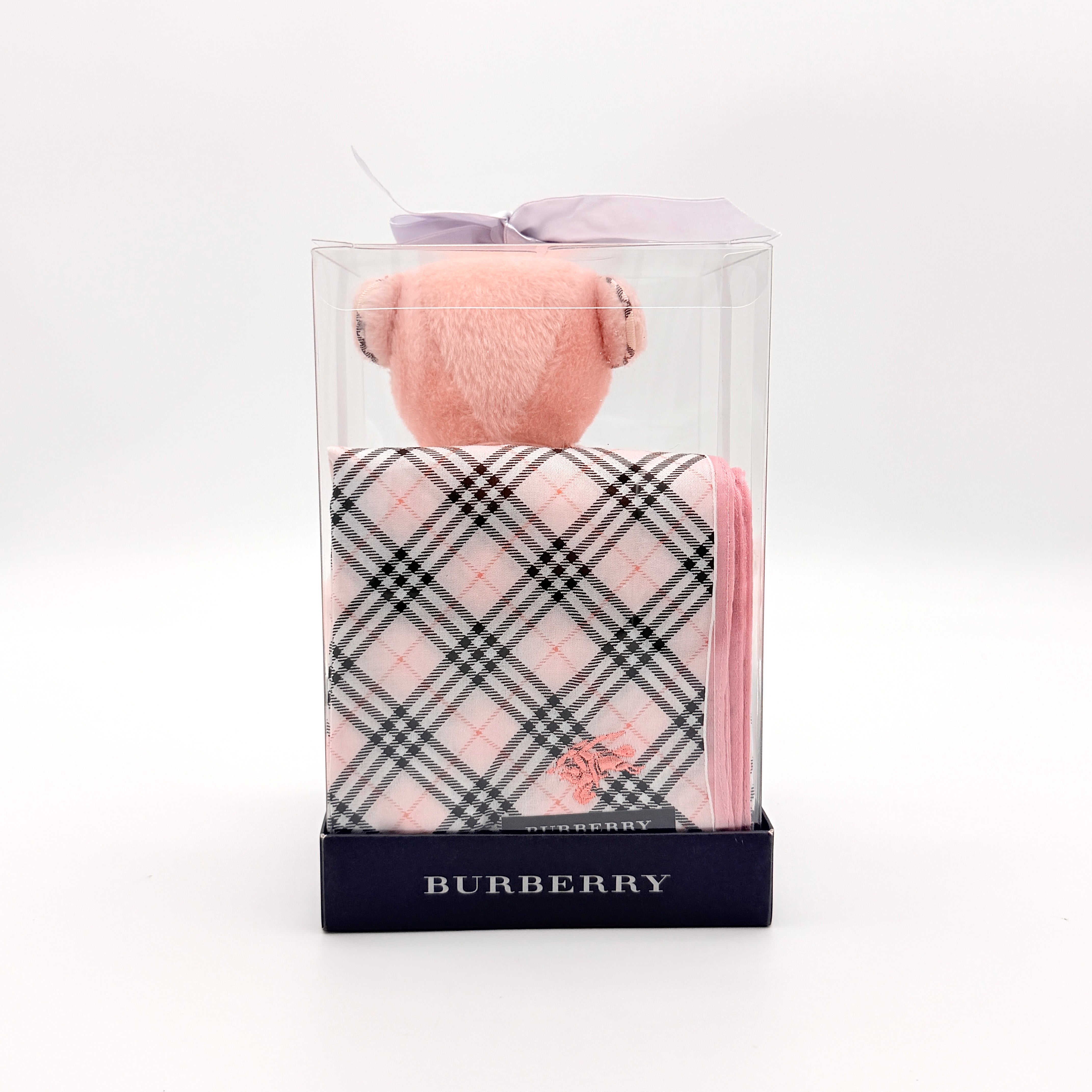 Burberry Teddy Bear Plush Set Pink (With Nova Check Scarf)