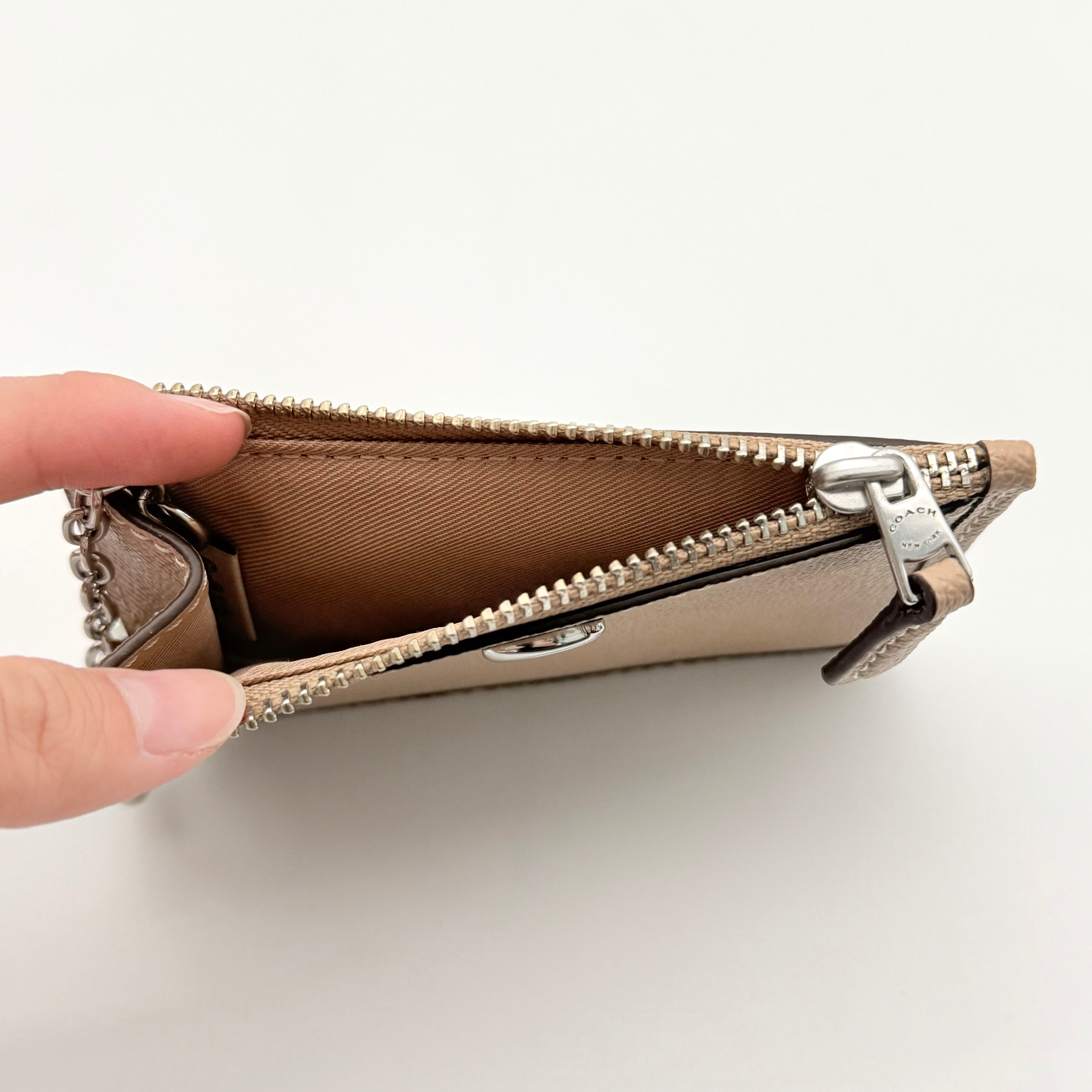 Coach Mini Skinny ID Case Cardholder Beige