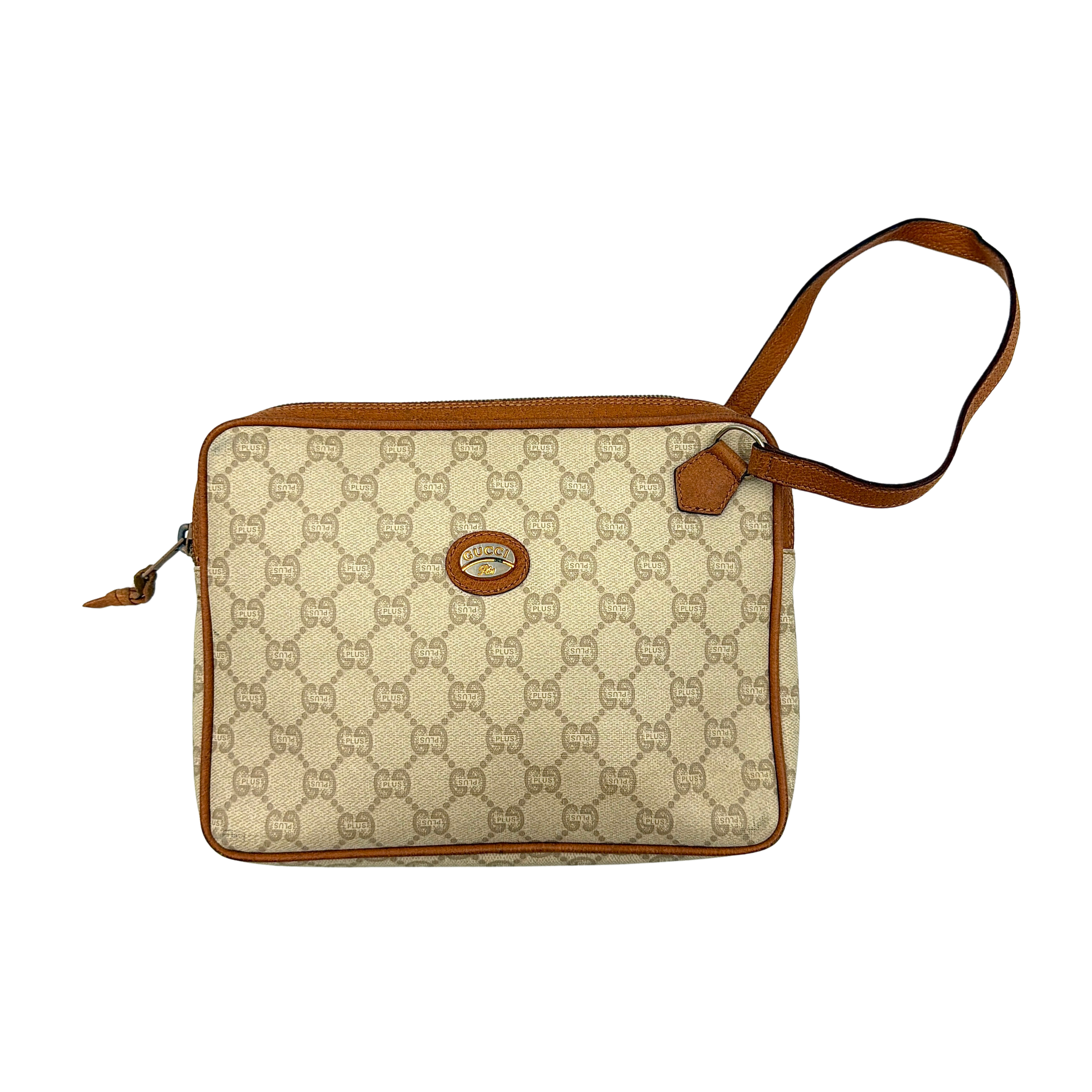 Gucci GG Plus Supreme Monogram Clutch Bag Beige/Tan