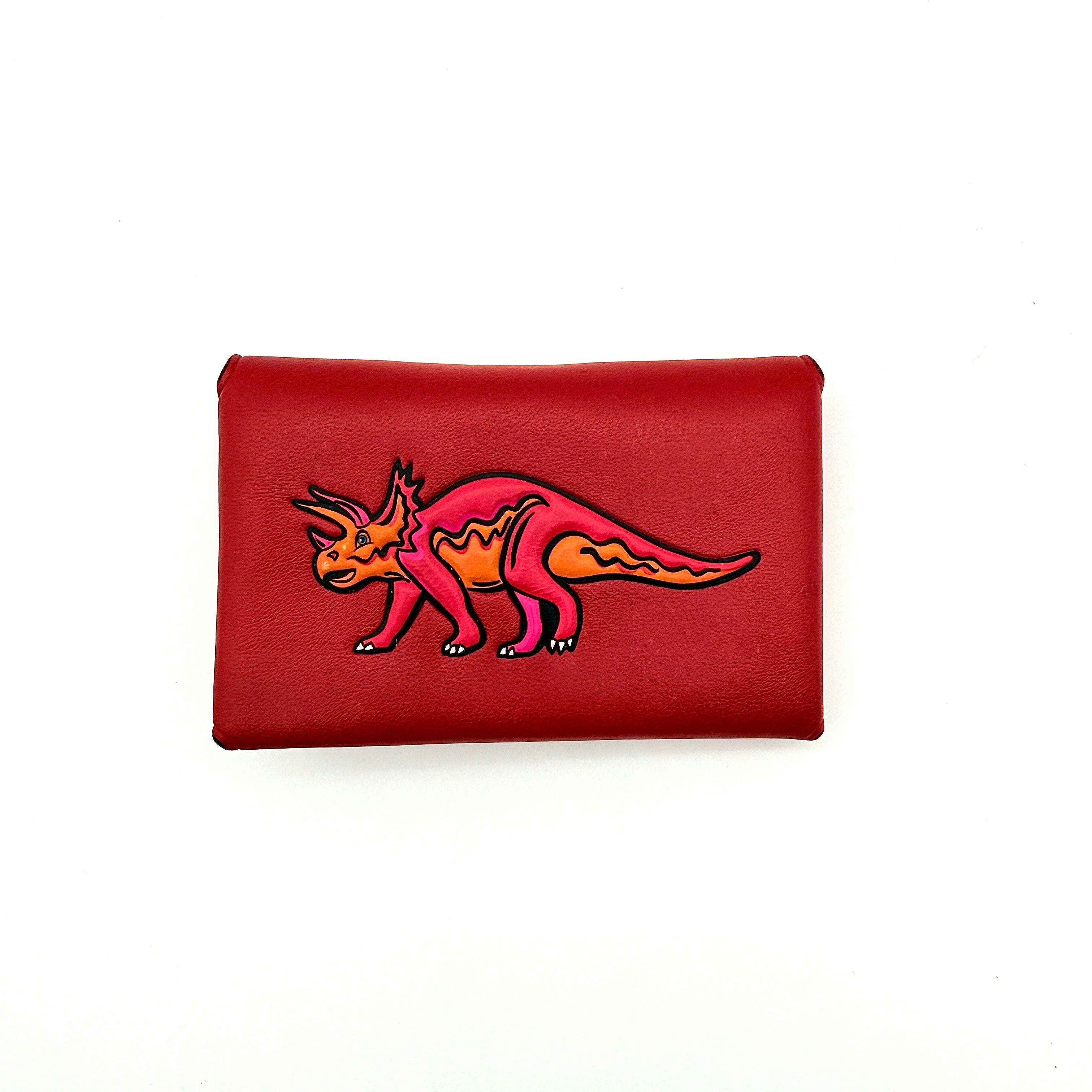 Coach Dinosaur Turnlock Card Case Red