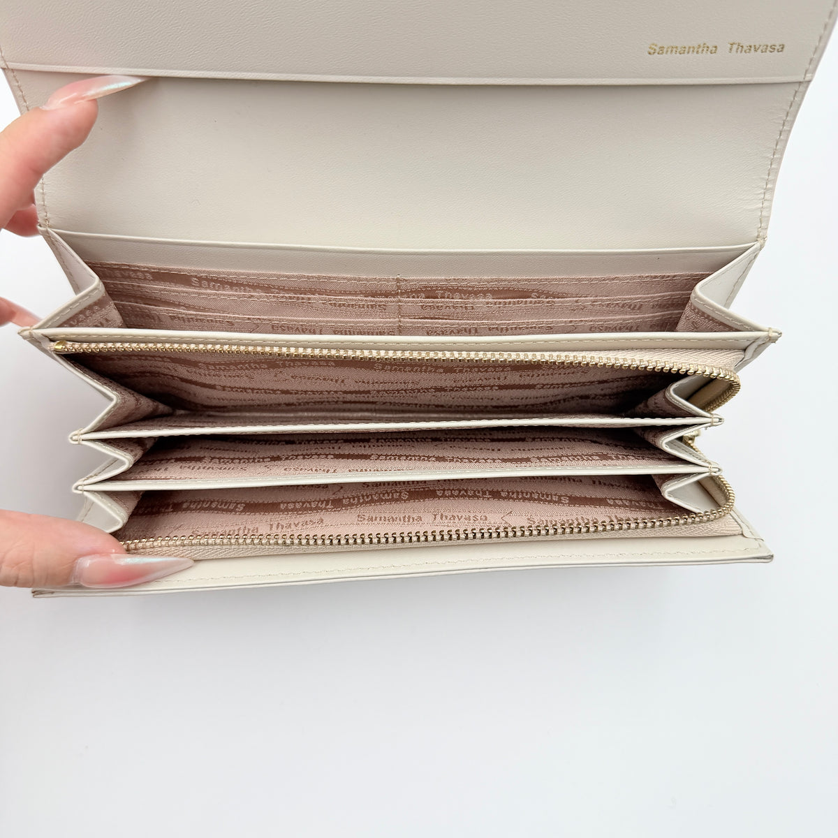 Samantha Thavasa M Chouchou Long Wallet Light Pink/Ivory