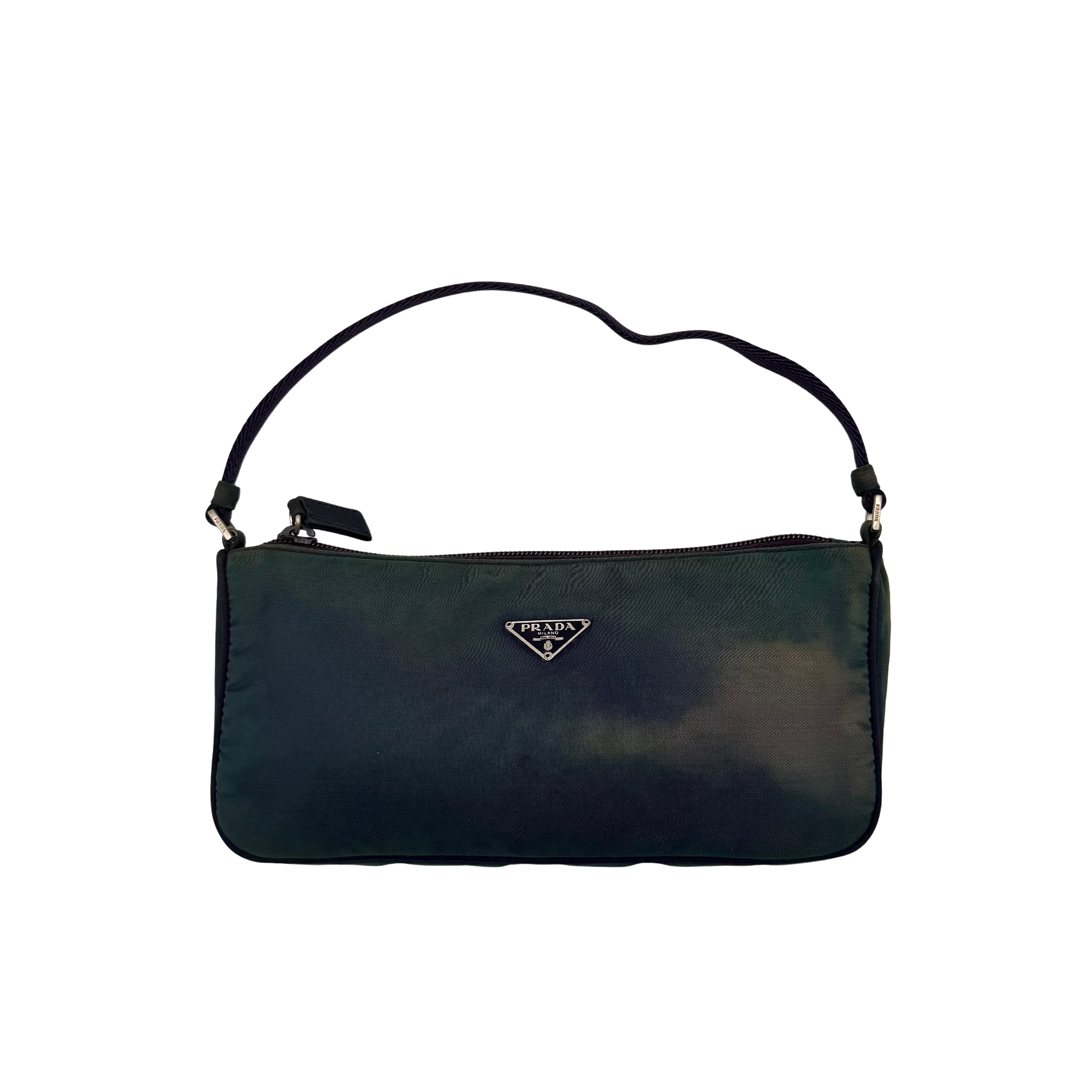 Prada Tessuto Nylon Pochette Shoulder Bag Green