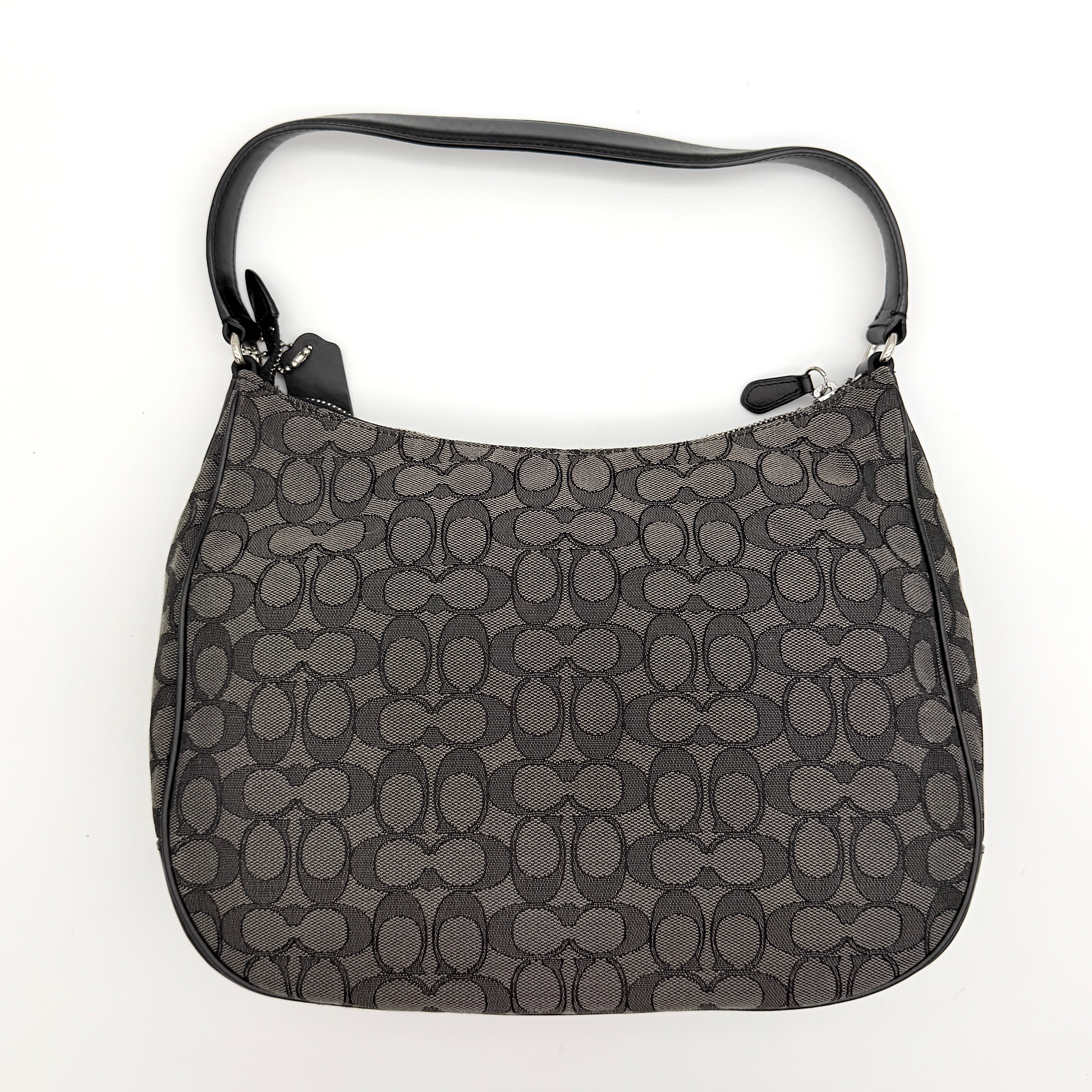 Coach Signature Hobo Shoulder Bag Grey/Black