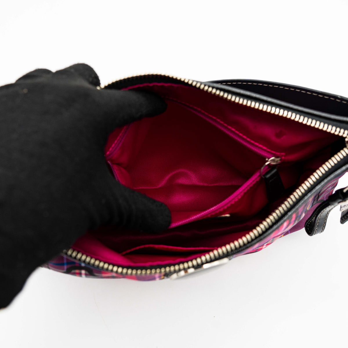 Coach 2Way Signature Poppy Tartan Shoulder Bag Multi